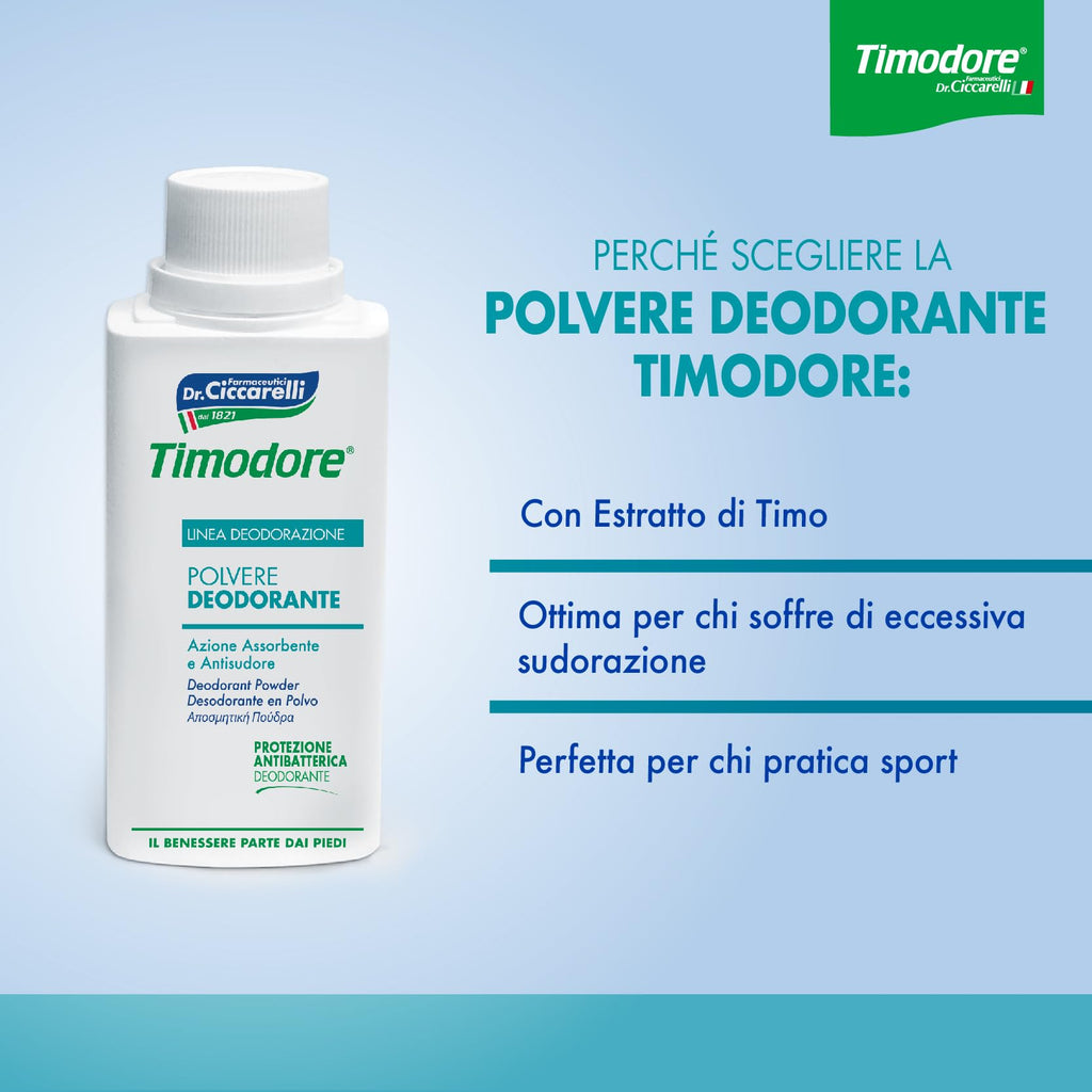 Timodore Deodorant Powder 250 g – Fresh, Dry Feet All Day