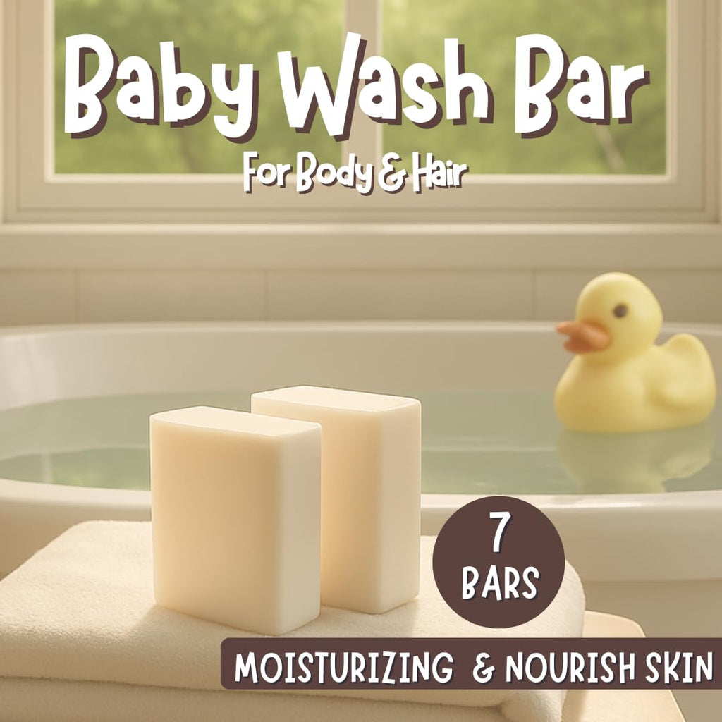 TINOQ Fragrance Free Baby Bar Soap for Sensitive Skin | Unscented Organic ING | Made in USA | 7 Bars