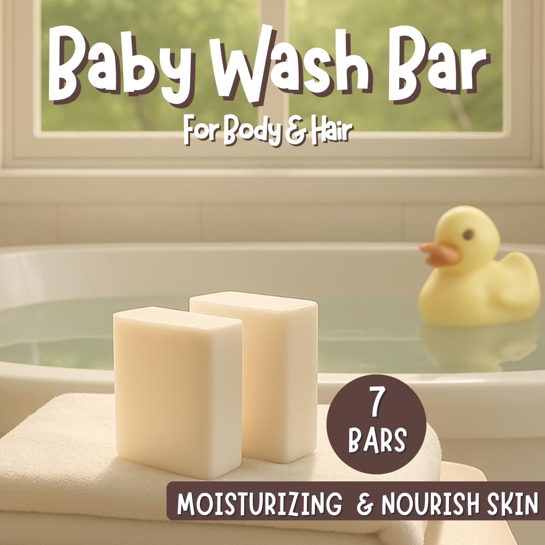TINOQ Fragrance Free Baby Bar Soap for Sensitive Skin | Unscented Organic ING | Made in USA | 7 Bars