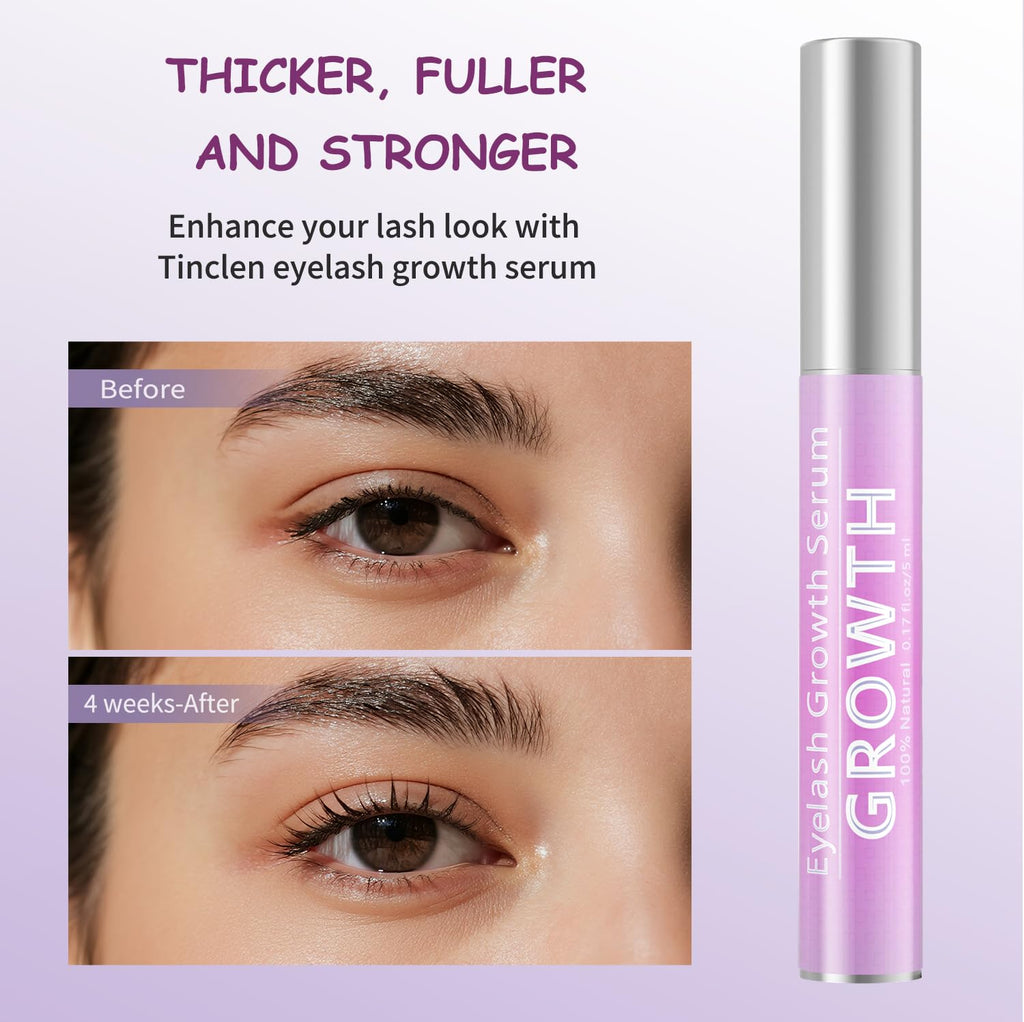 Tinclen Eyelash Growth Serum – Natural, Gentle, Vegan Formula for Fuller Lashes