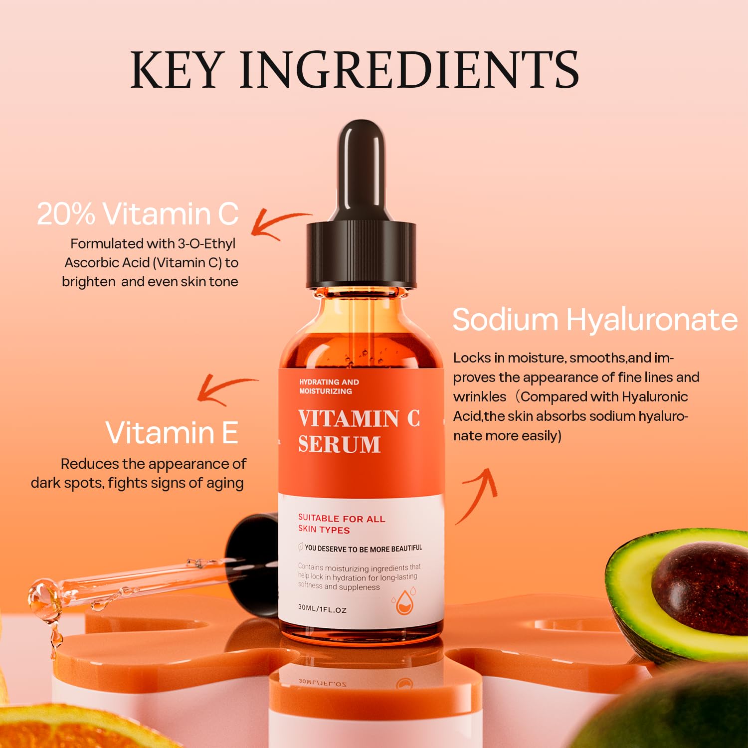 Tinclen Vitamin C Serum for Face – Brightening, Hydration & Anti-Aging