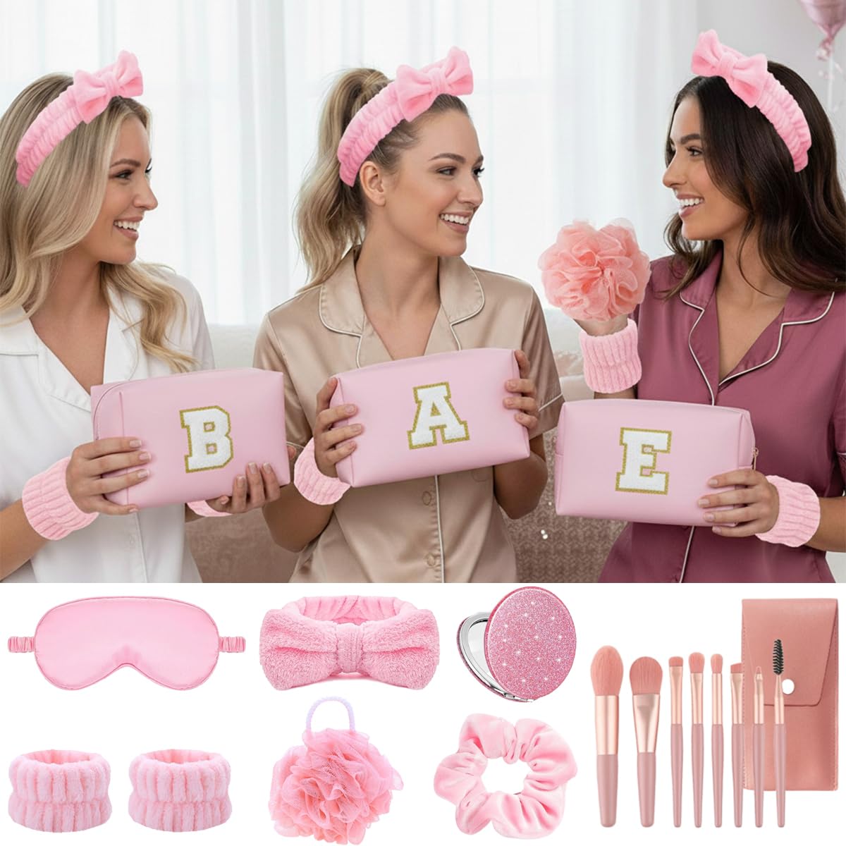 Tindisonka Girls Spa Kit – Complete At-Home Spa Set with Makeup Brushes & Sleep Mask