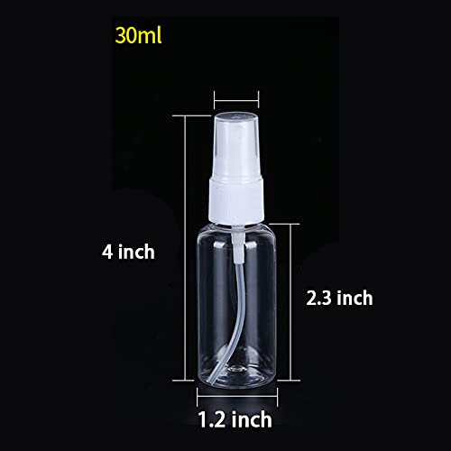 TINFO Spray Bottles 30 Pack – 30ml Clear Empty Mini Travel Bottles (1oz)
