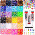 TINKRSTUFF 8500Pcs Resin Rhinestones Kit – 5mm Flatback Gems with Tweezers & B7000 Glue