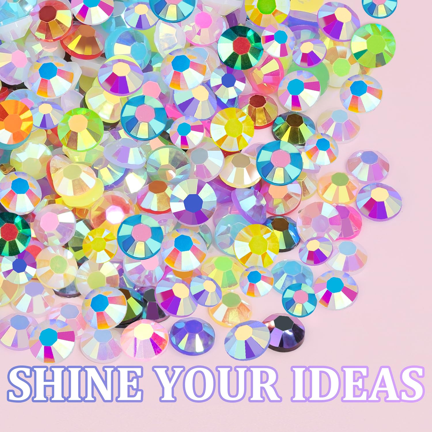 TINKRSTUFF 2 Boxes Jelly Rhinestones Kit: 25,000 Multicolor 3mm & 4mm Resin Gems + 2×10ml B7000 Glue + Tools