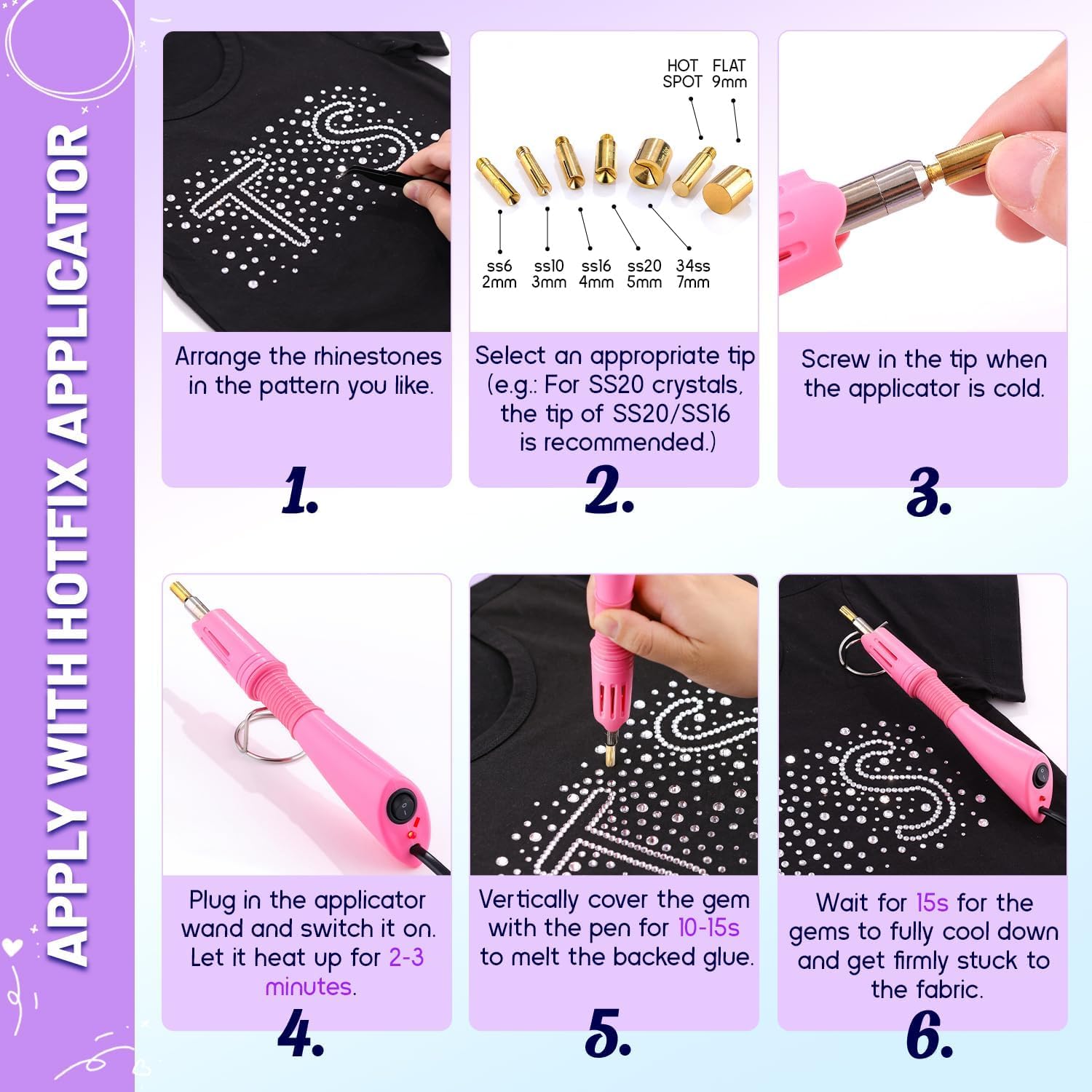 TINKRSTUFF 4000pcs Hotfix Rhinestones SS16 – Multicolor Iron-On Glass Gems for Crafts