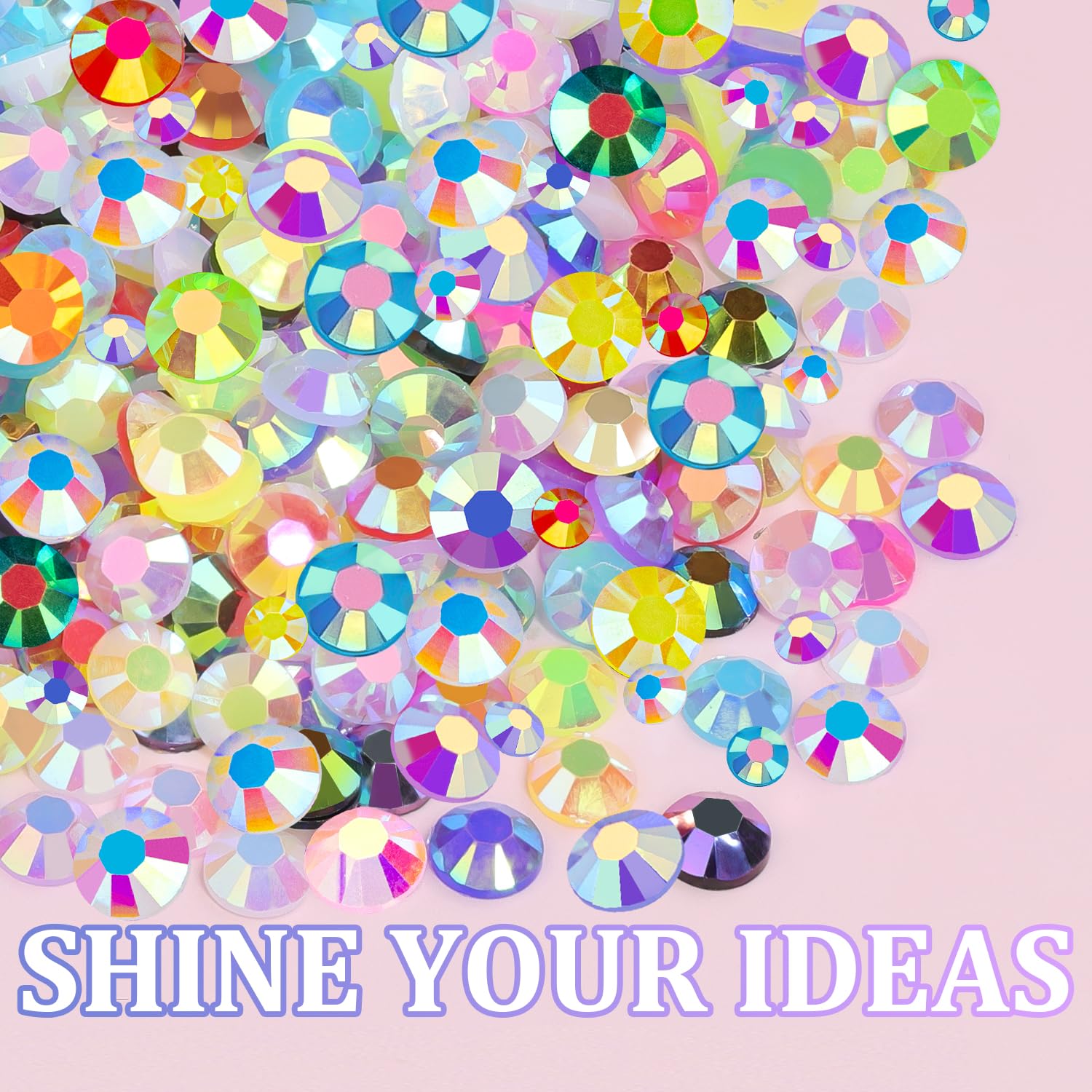 TINKRSTUFF 2 Boxes Jelly Rhinestones Kit – 30,600 Pcs 3mm & 5mm Multicolor Resin Gems with 2x 10ml B7000 Glue