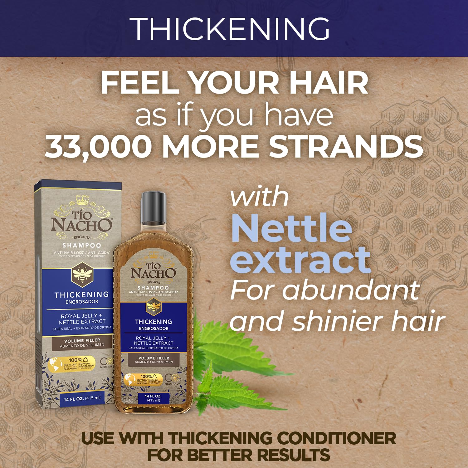 Tio Nacho Family Hair Care Bundle – Royal Baby, Mexican Herbs & Thickening Shampoos (14 oz each)