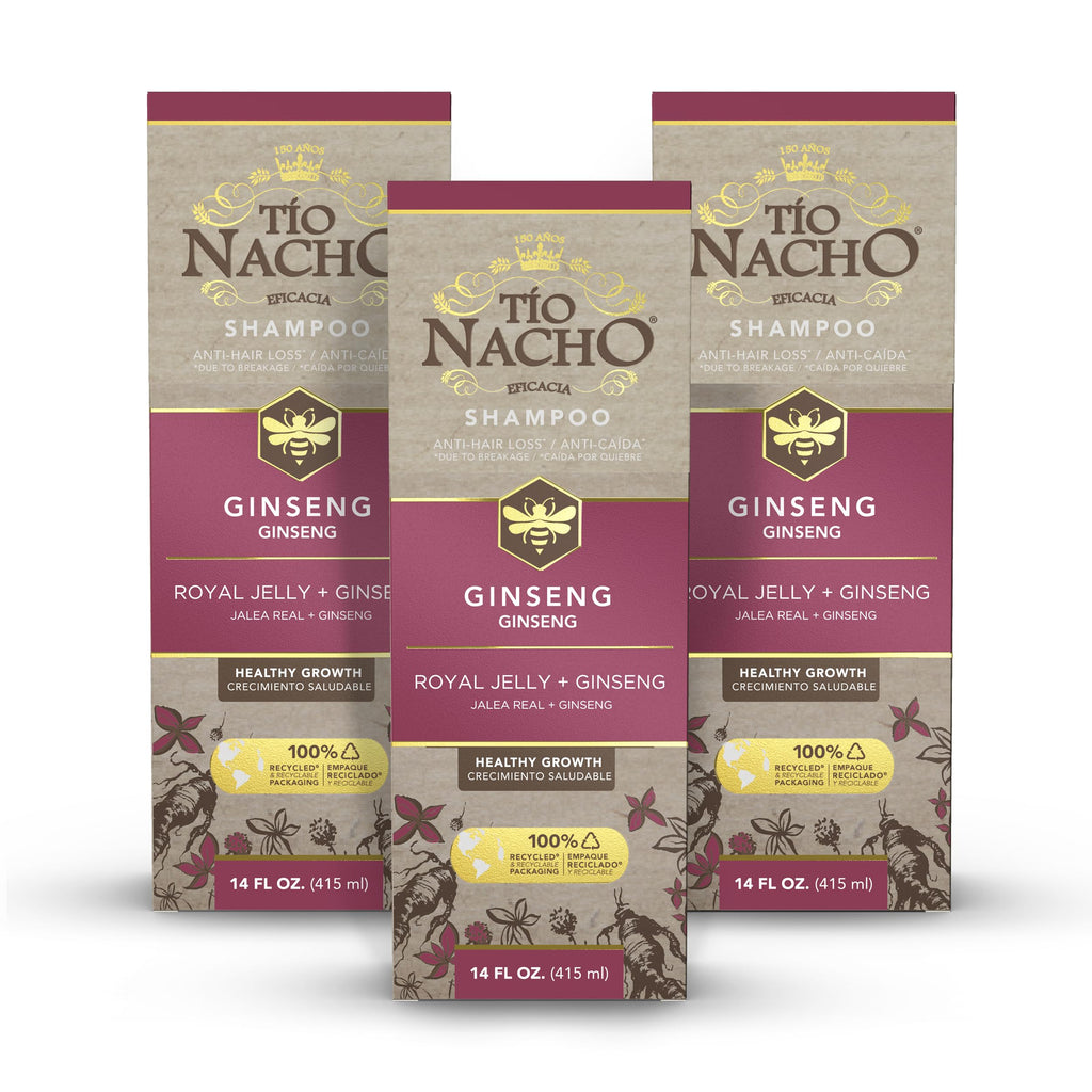 Tio Nacho Ginseng Shampoo with Royal Jelly – Herbal Growth & Nourishment (Pack of 3, 14 fl oz)