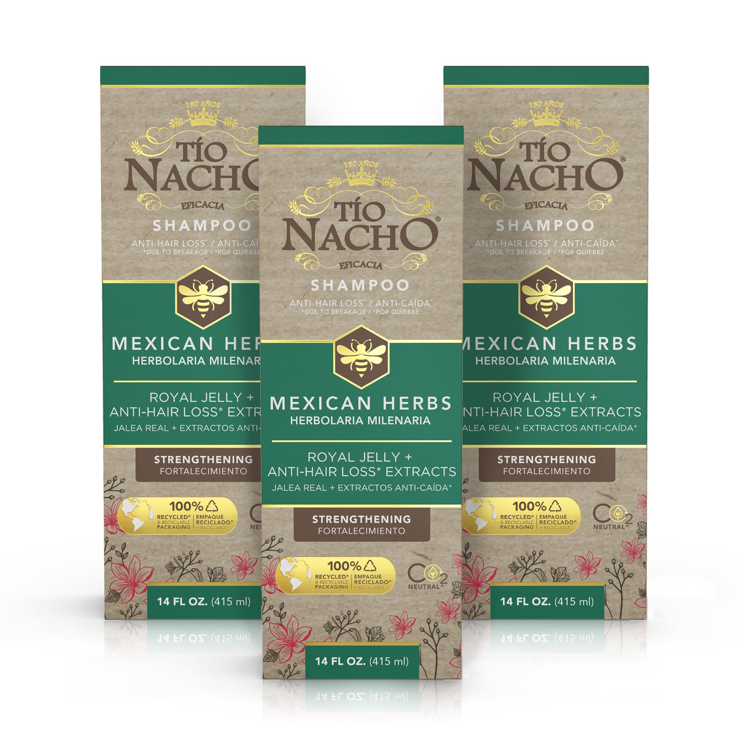 Tio Nacho Mexican Herbs Anti-Hair Loss Shampoo – Royal Jelly & Rosemary (3x14 oz)