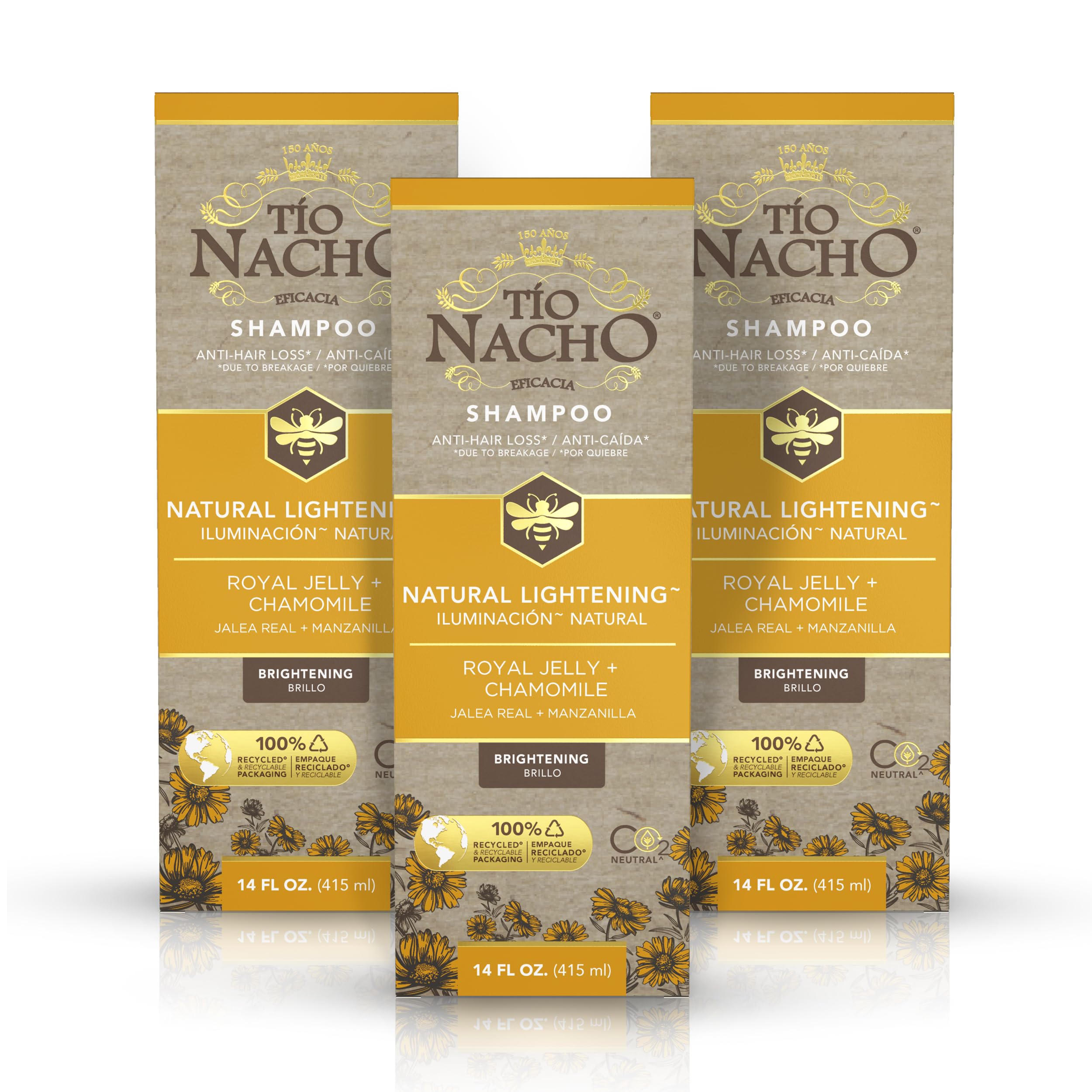 Tio Nacho Natural Lightening Shampoo with Chamomile & Royal Jelly – 3 x 14 fl oz
