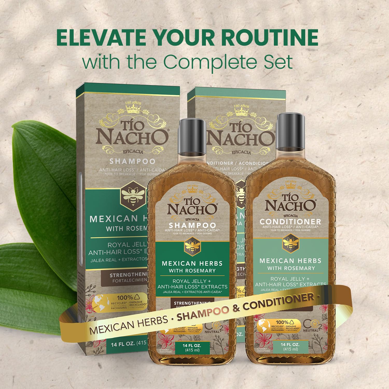 Tio Nacho Mexican Herbs Anti-Hair Loss Shampoo – Royal Jelly & Rosemary (3x14 oz)