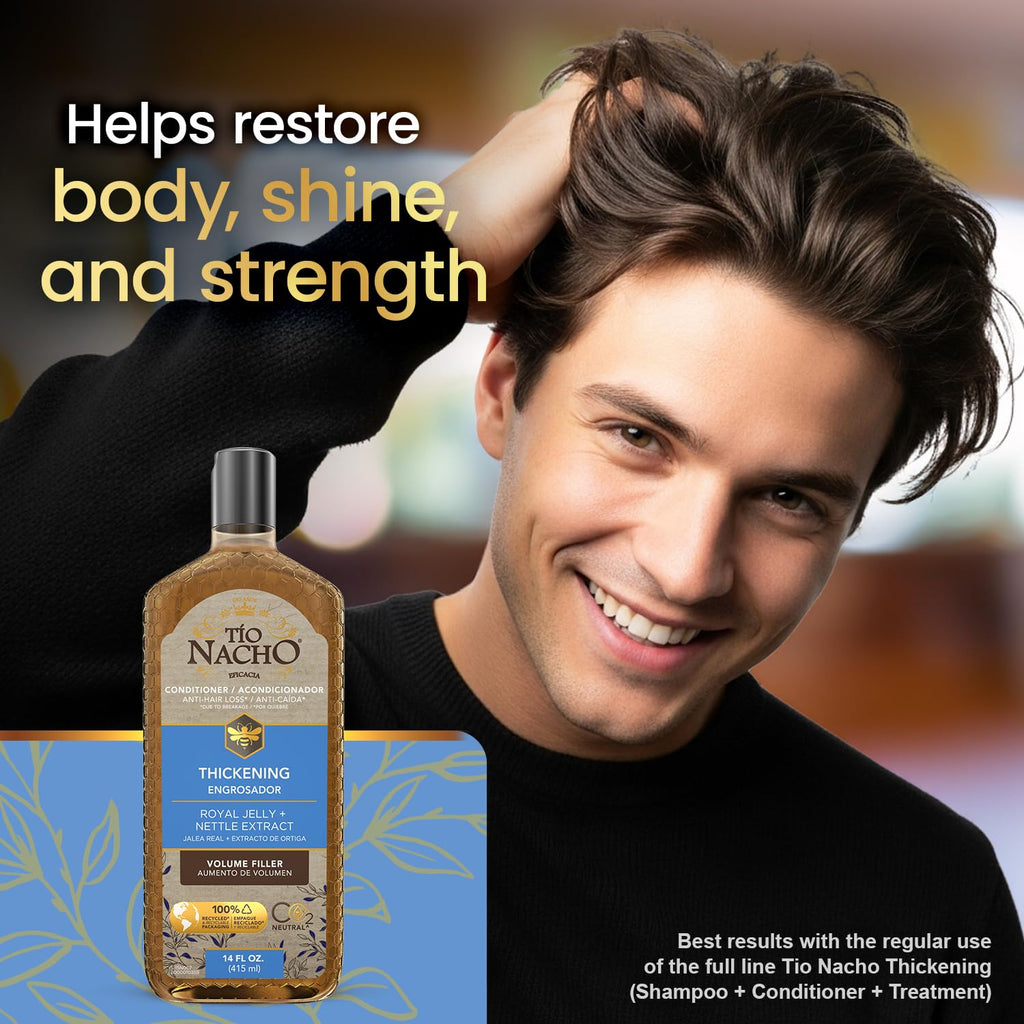 Tio Nacho Thickening Conditioner with Royal Jelly – Volumizing for Fine, Thinning Hair – Paraben & Sulfate Free, 14 oz (3 Pack)