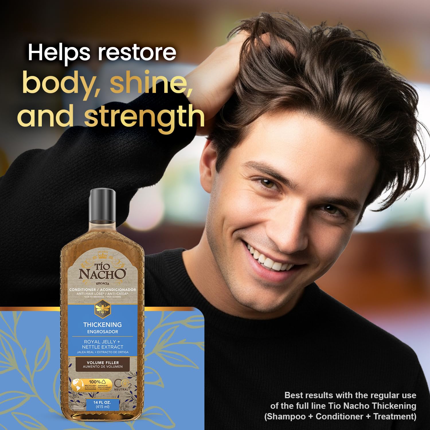 Tio Nacho Thickening Conditioner with Royal Jelly – Volumizing for Fine, Thinning Hair – Paraben & Sulfate Free, 14 oz (3 Pack)