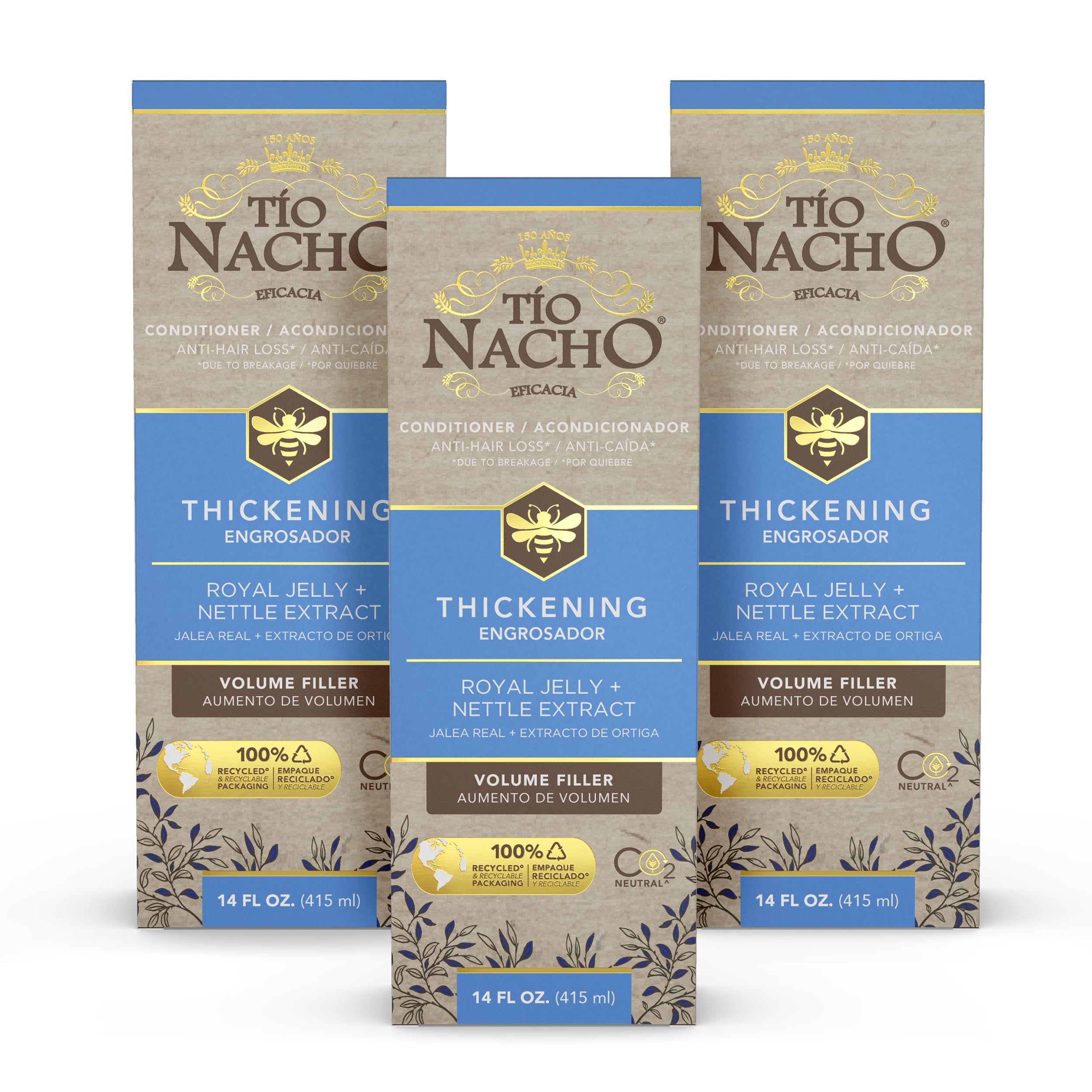 Tio Nacho Thickening Conditioner with Royal Jelly – Volumizing for Fine, Thinning Hair – Paraben & Sulfate Free, 14 oz (3 Pack)