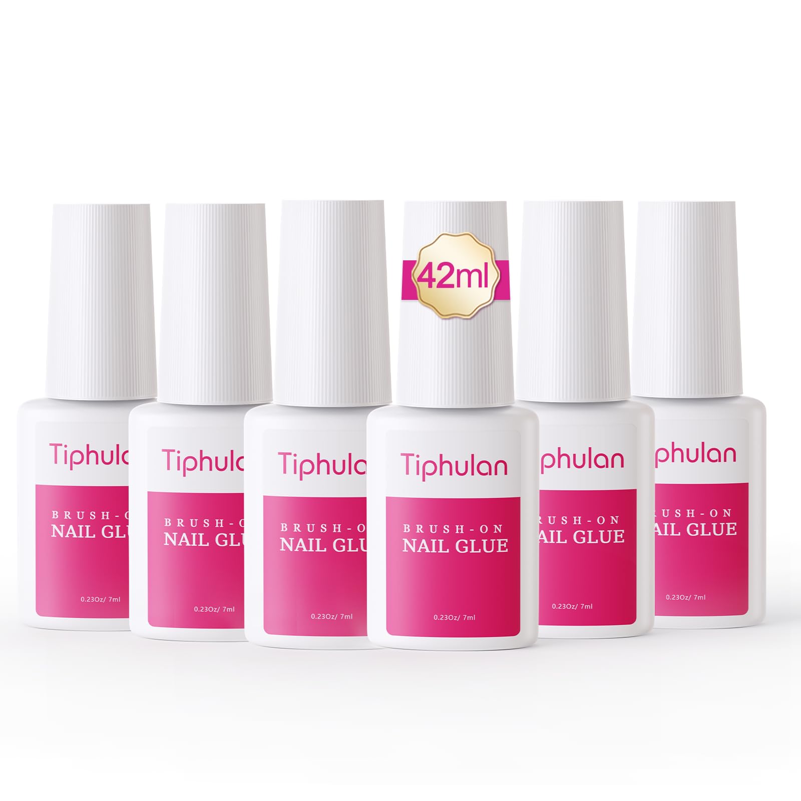 TIPHULAN 42ml Brush-On Nail Glue for Press-On & Acrylic Nails – Strong, Fast-Drying, Mess-Free