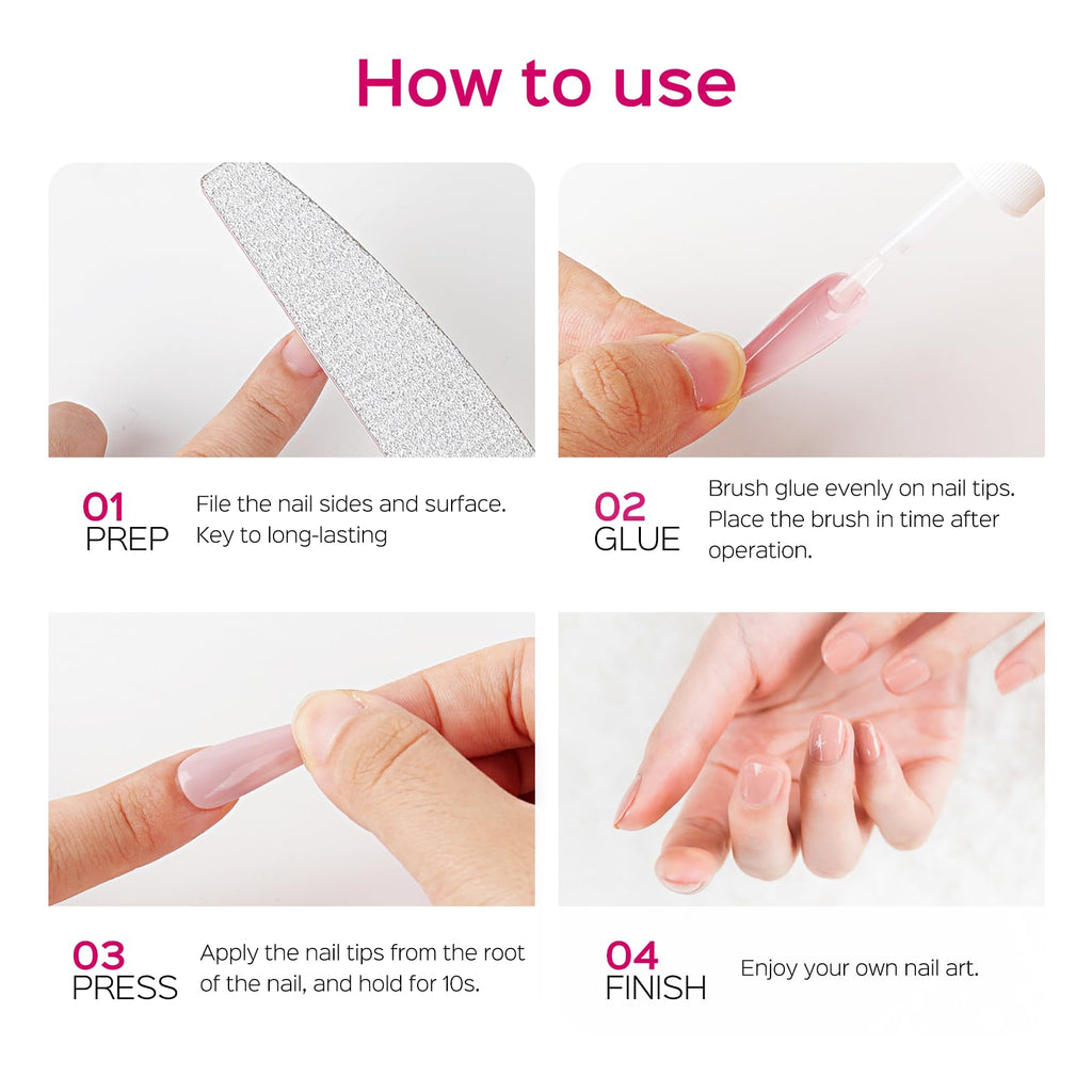 TIPHULAN 42ml Brush-On Nail Glue for Press-On & Acrylic Nails – Strong, Fast-Drying, Mess-Free