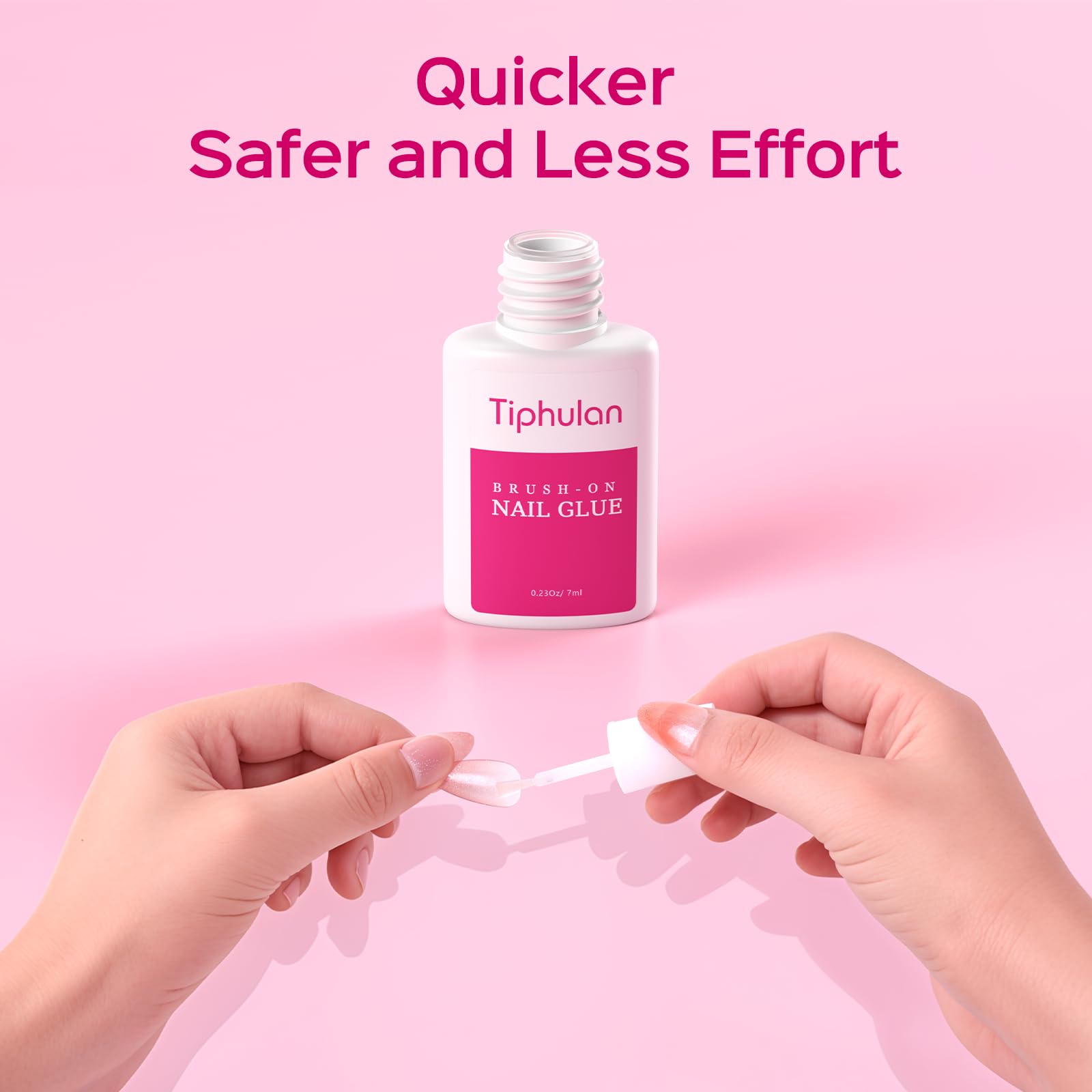 TIPHULAN 42ml Brush-On Nail Glue for Press-On & Acrylic Nails – Strong, Fast-Drying, Mess-Free