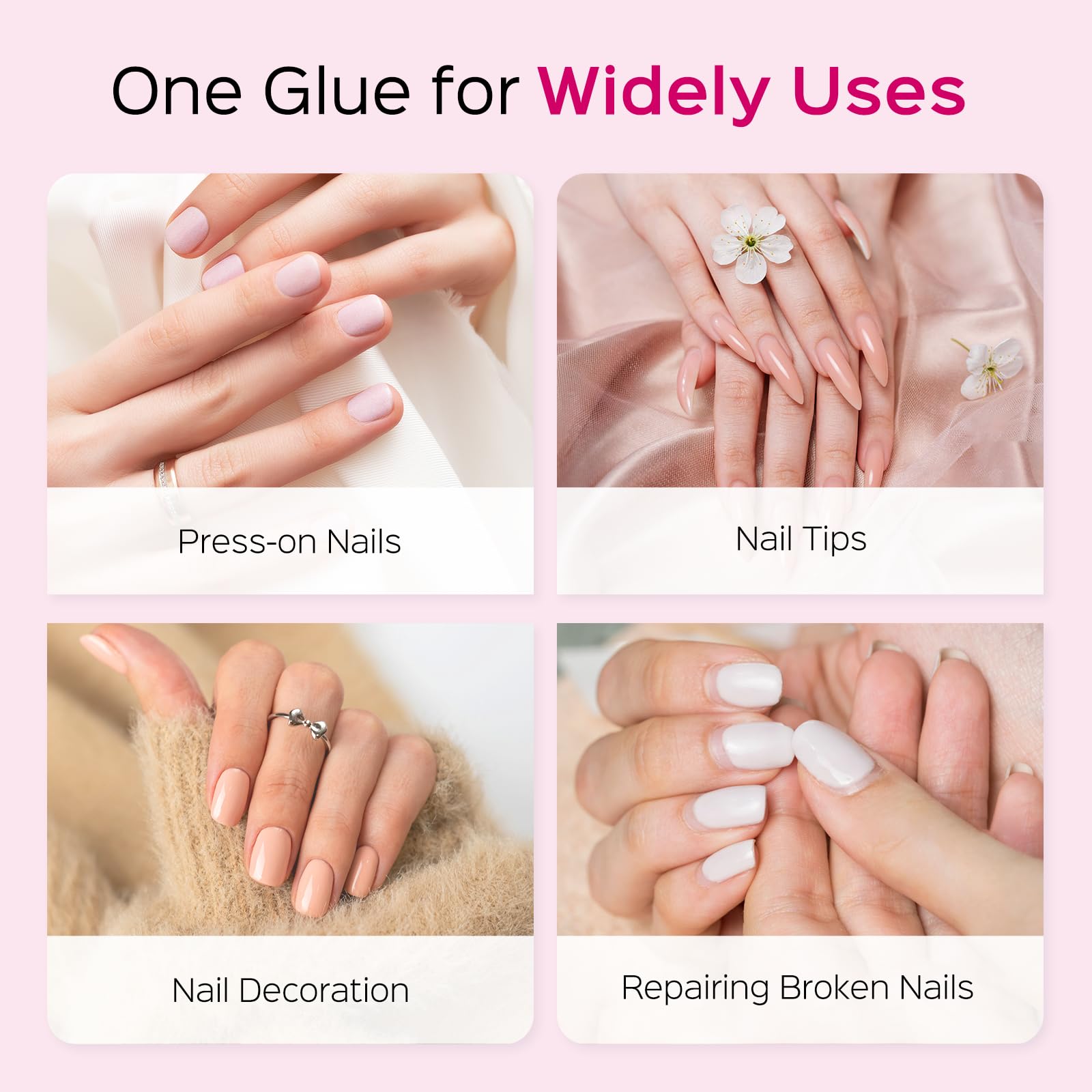 TIPHULAN 42ml Brush-On Nail Glue for Press-On & Acrylic Nails – Strong, Fast-Drying, Mess-Free