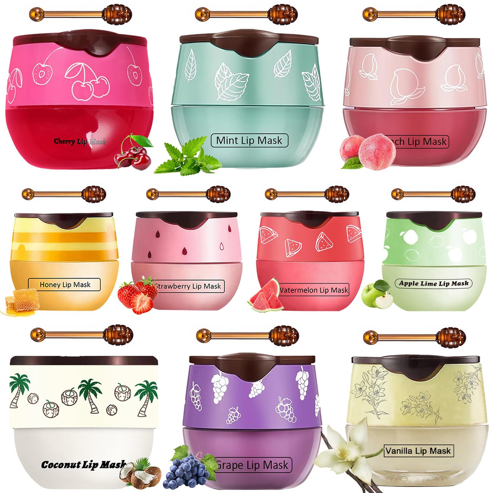 TIRDET 10-Piece Honey Pot Lip Balm Set – Hydrating Lip Care