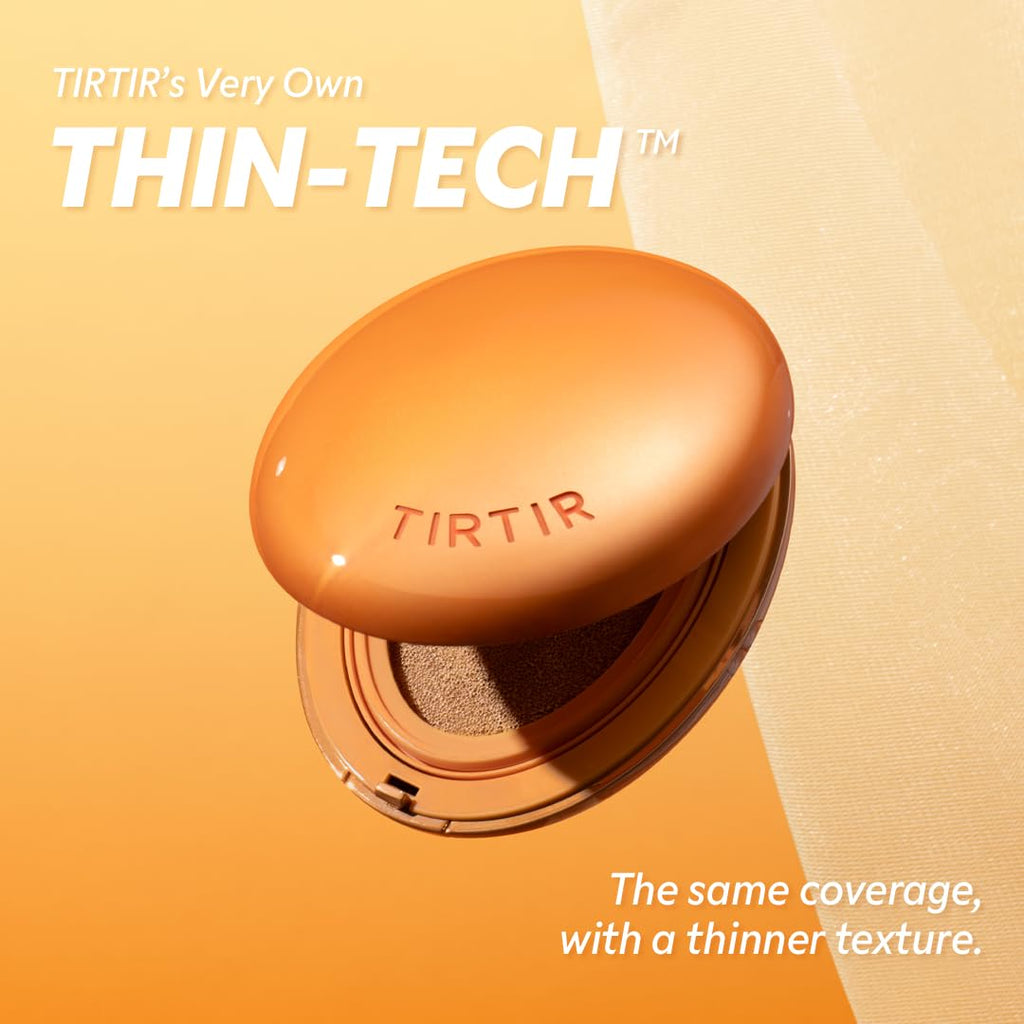 TIRTIR Mini Size Mask Fit AI Filter Cushion Foundation – AI-Like Semi-Matte Finish, 72H Coverage, #25N Mocha, 0.15 fl oz