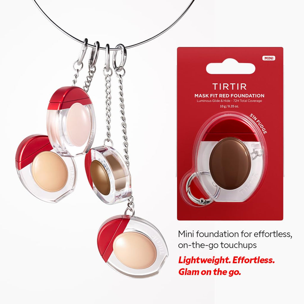 Mini Size TIRTIR Mask Fit Red Foundation – 72H Skin-Fit, Satin Finish, 30 Shade Range, Ivory 21N, 0.34oz
