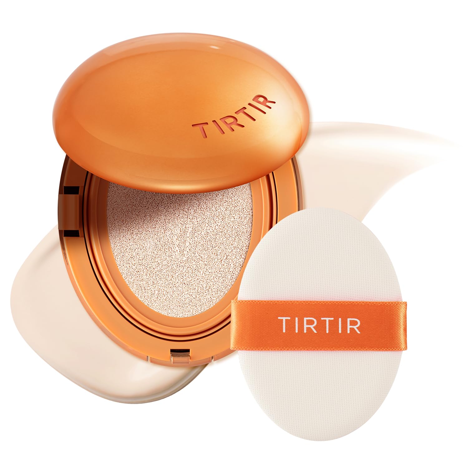 TIRTIR Mask Fit AI Filter Cushion Foundation — Semi-Matte, 72-Hour Coverage (Shade 10C Shell) 0.63 fl oz
