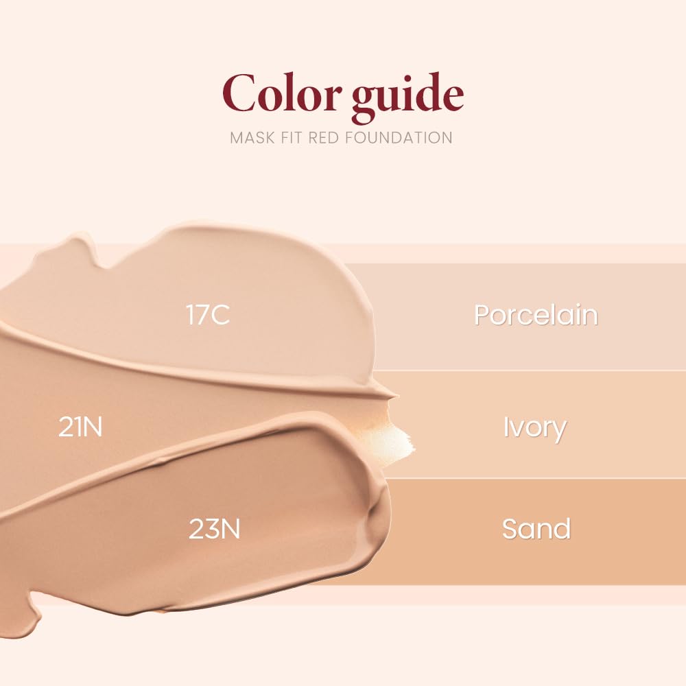 TIRTIR Mask Fit Red Foundation Porcelain 17 – High Coverage, Lightweight, Buildable