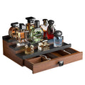 TIRYIUOU Cologne Organizer – 3-Tier Wooden Display with Drawer & Vault