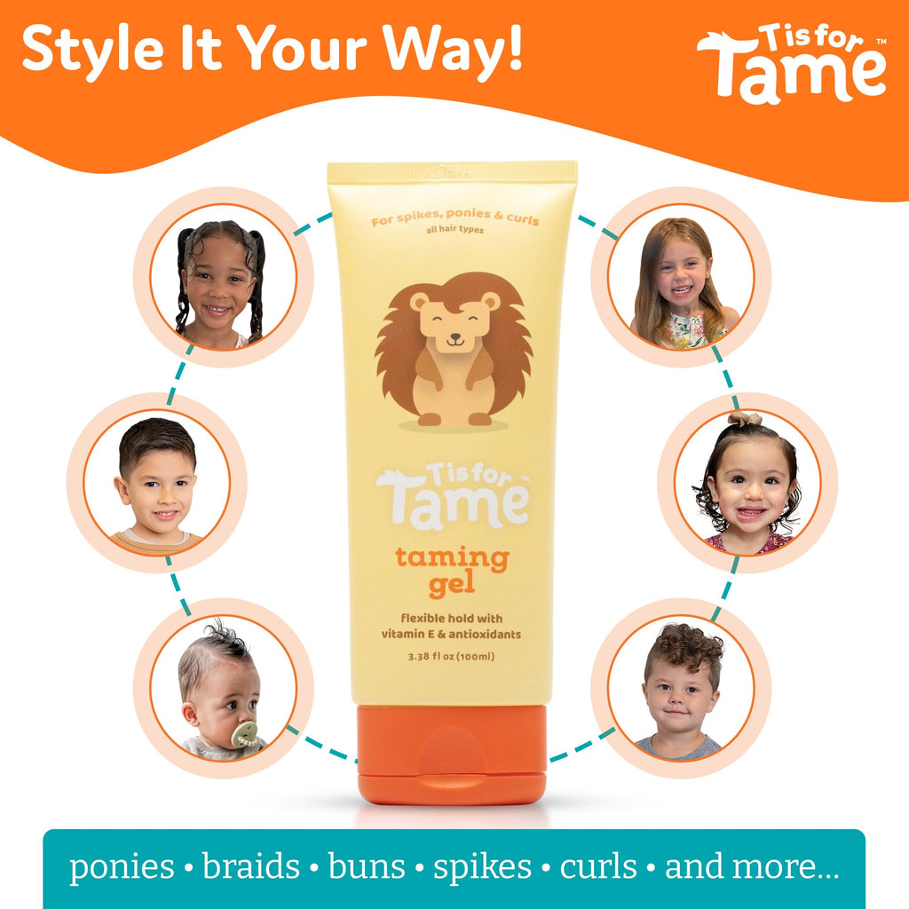 T is for Tame Taming Gel – Gentle Frizz Control for Kids, 2-Pack (3.38 fl oz each)