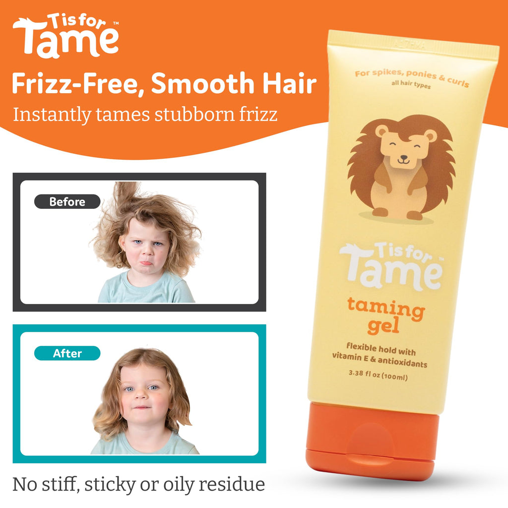 T is for Tame Taming Gel – Gentle Frizz Control for Kids, 2-Pack (3.38 fl oz each)