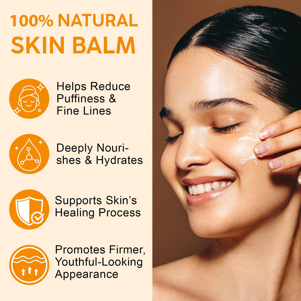 Tiuedu Tallow, Castor Oil & Frankincense Skin Balm – 100% Grass-Fed Tallow Moisturizer for Face & Body