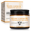 Tiuedu Tallow, Castor Oil & Frankincense Skin Balm – 100% Grass-Fed Tallow Moisturizer for Face & Body