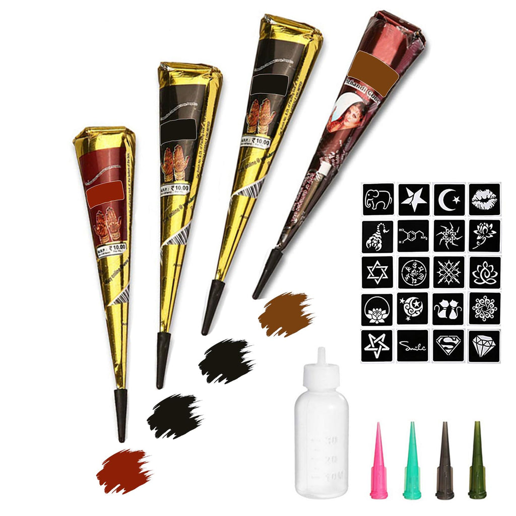Tizoerly Tattoo Paste Cones – 4-Pack Semi-Permanent Body Art Kit