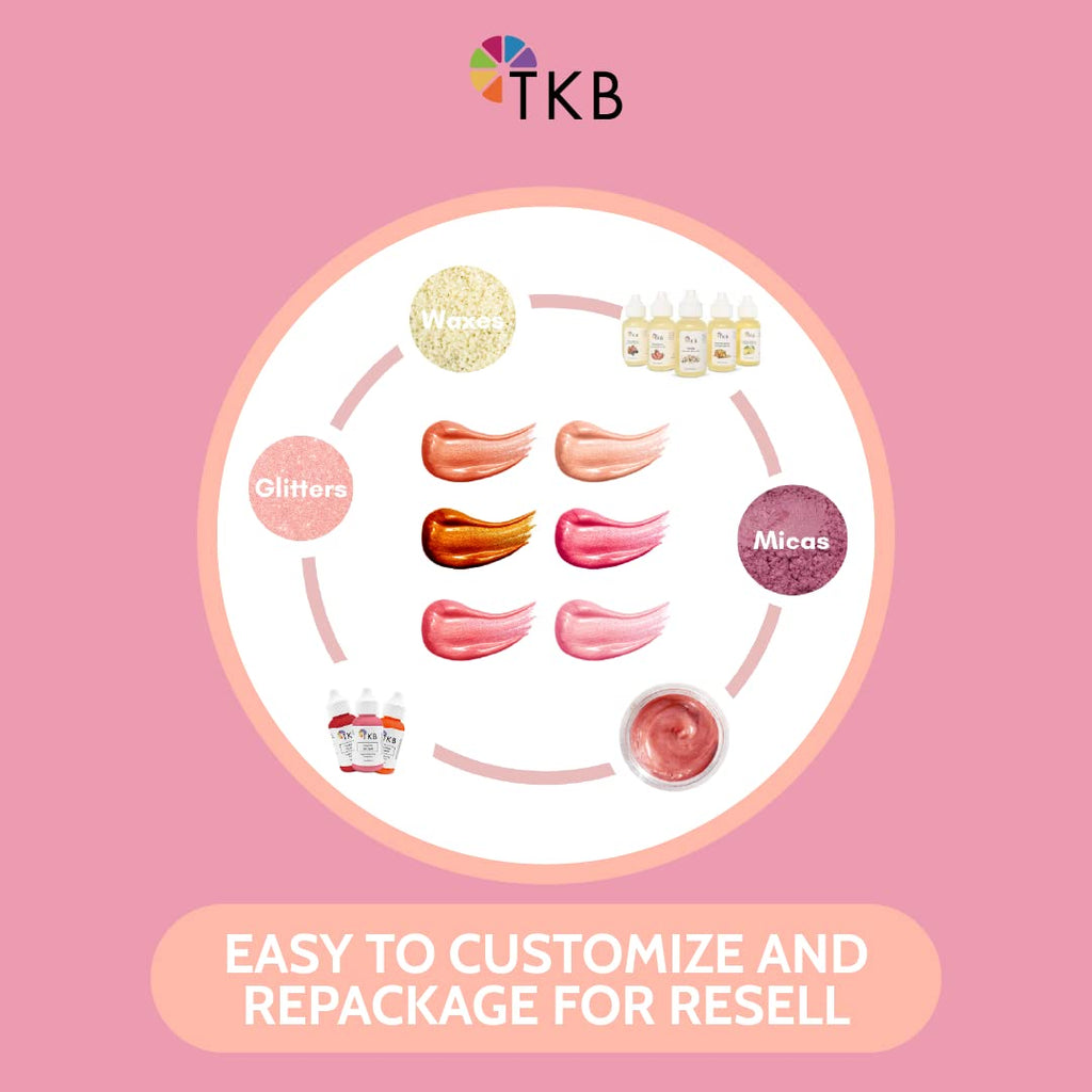 TKB Lip Gloss Base (Flexagel M) – Moisturizing, High Shine, Crystal Clear, Vegan & Cruelty-Free | Made in USA | 15 oz