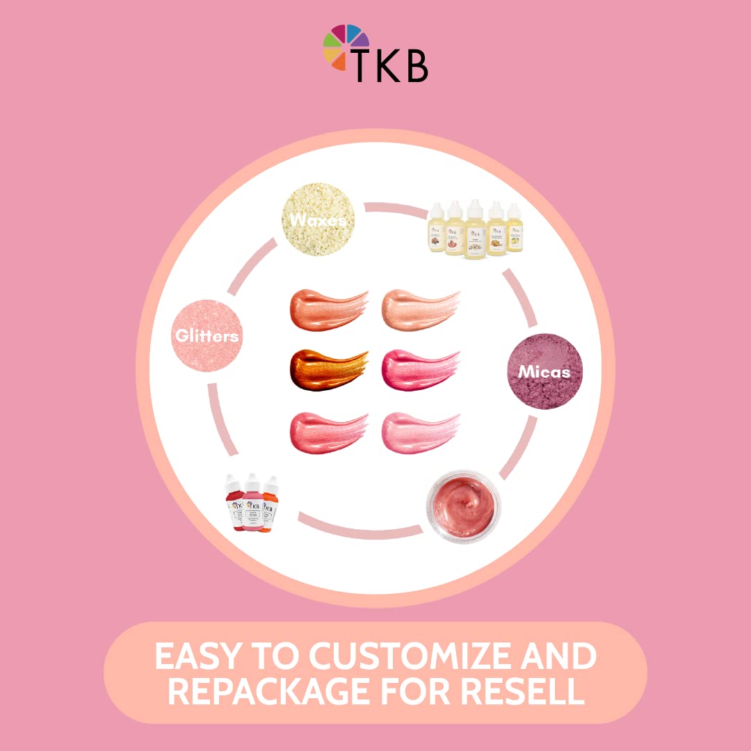 TKB Lip Gloss Base (Flexagel M) – Moisturizing, High Shine, Crystal Clear, Vegan & Cruelty-Free | Made in USA | 15 oz