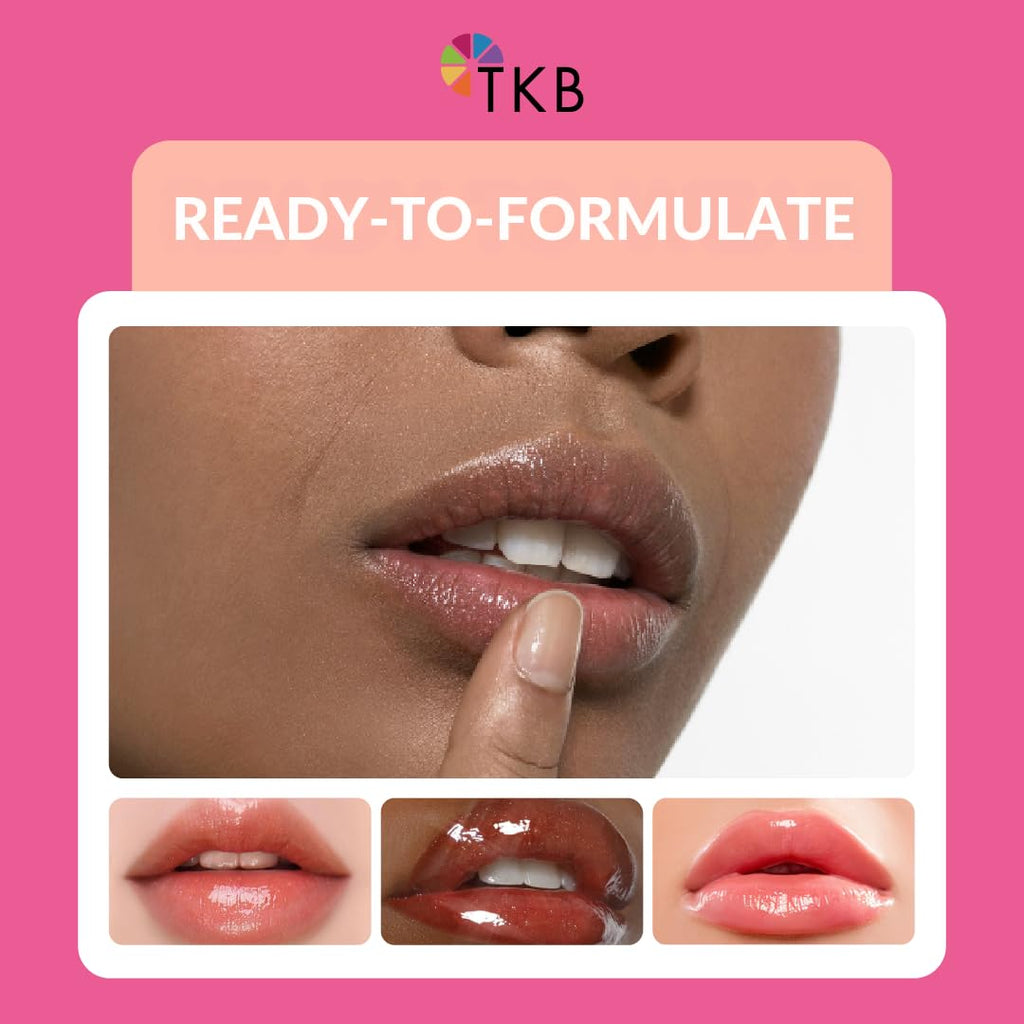 TKB Lip Gloss Base (Flexagel M) – Moisturizing, High Shine, Crystal Clear, Vegan & Cruelty-Free | Made in USA | 15 oz