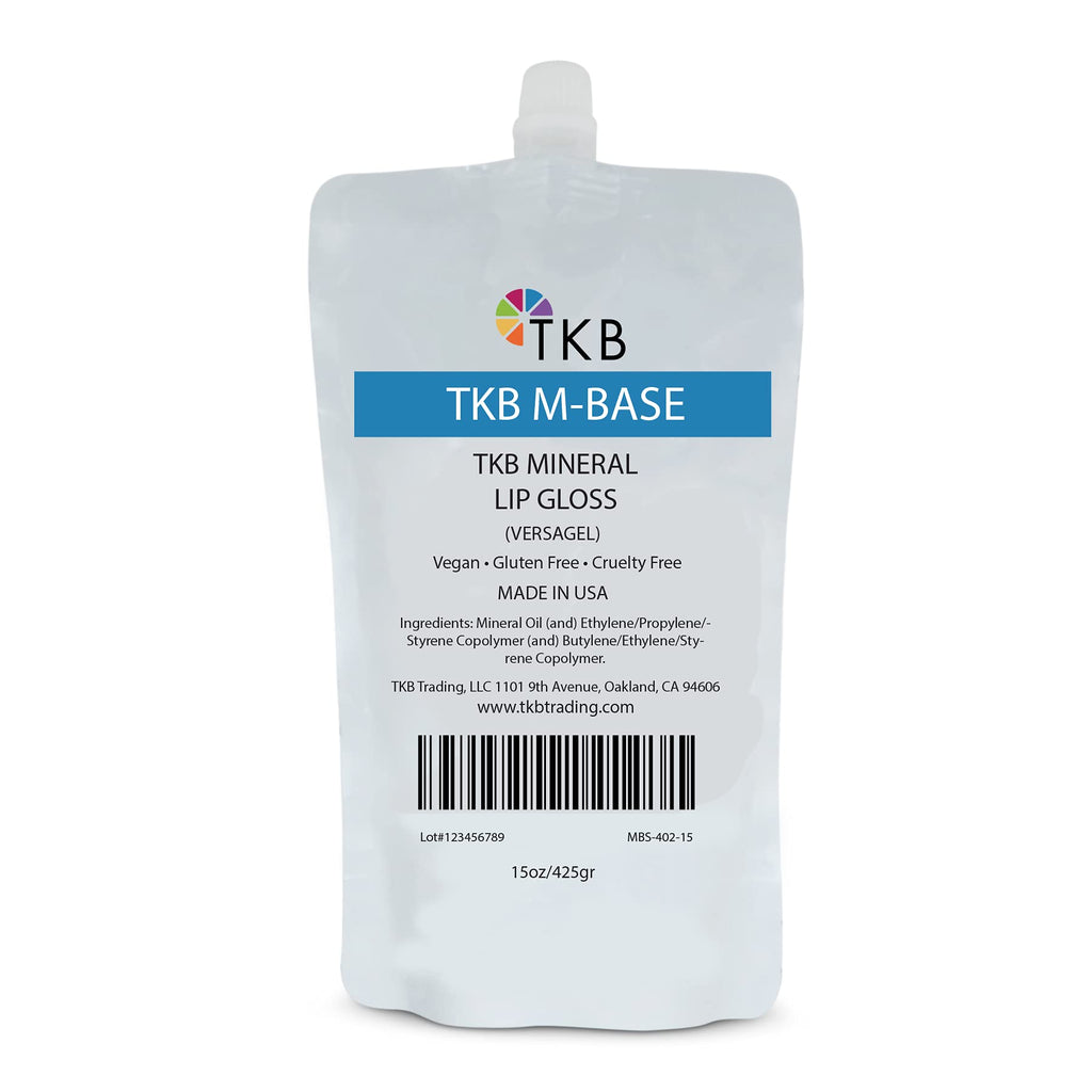 TKB Mineral Lip Gloss M-Base — Clear Versagel Base for DIY Lip Gloss, Made in USA (15 oz)