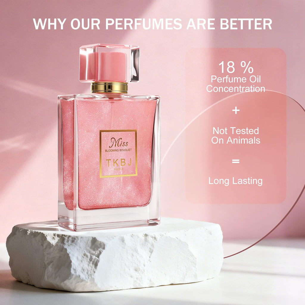 TKBJ Miss Blooming Bouquet Eau de Toilette for Women – Floral Fruity Perfume with Peony & Musk (3.4 oz / 100 ml) Inspired by Dioor