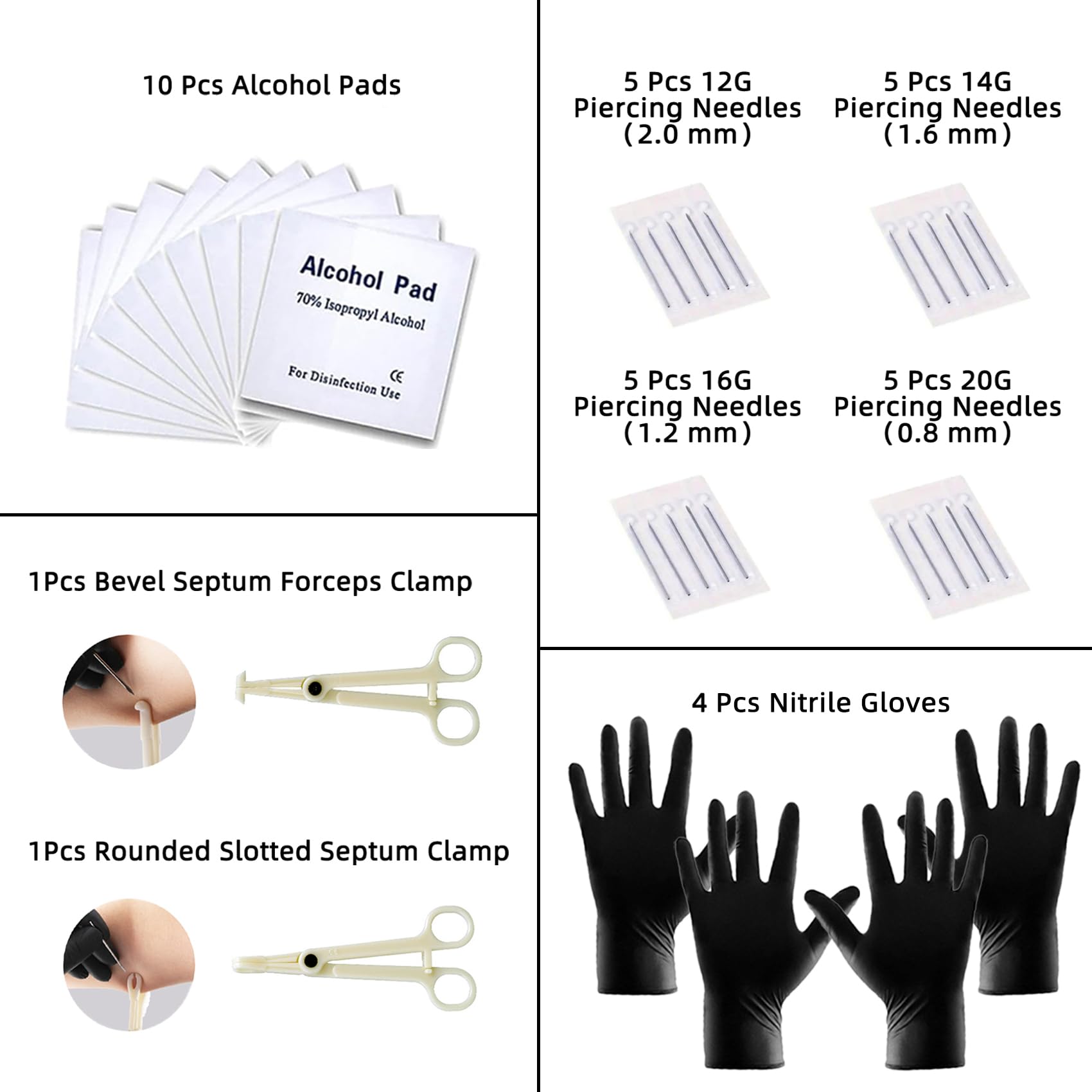 TKKUY 131PCS Piercing Kit - All Body Piercings, 316L Stainless Steel Jewelry