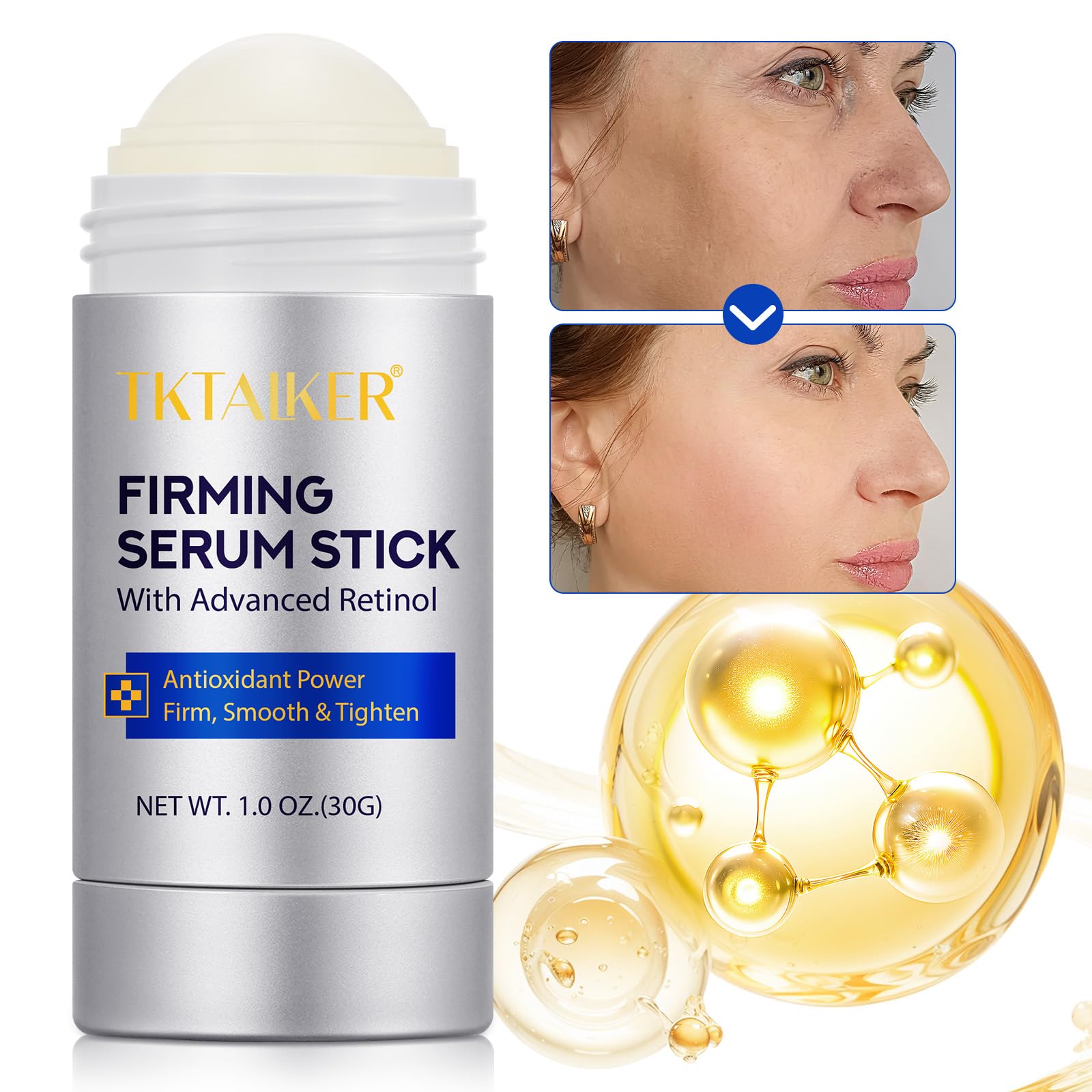 TKTALKER Advanced Retinol Firming Stick – Antioxidant-Enriched Peptide Formula, Visible Results in 3-4 Weeks