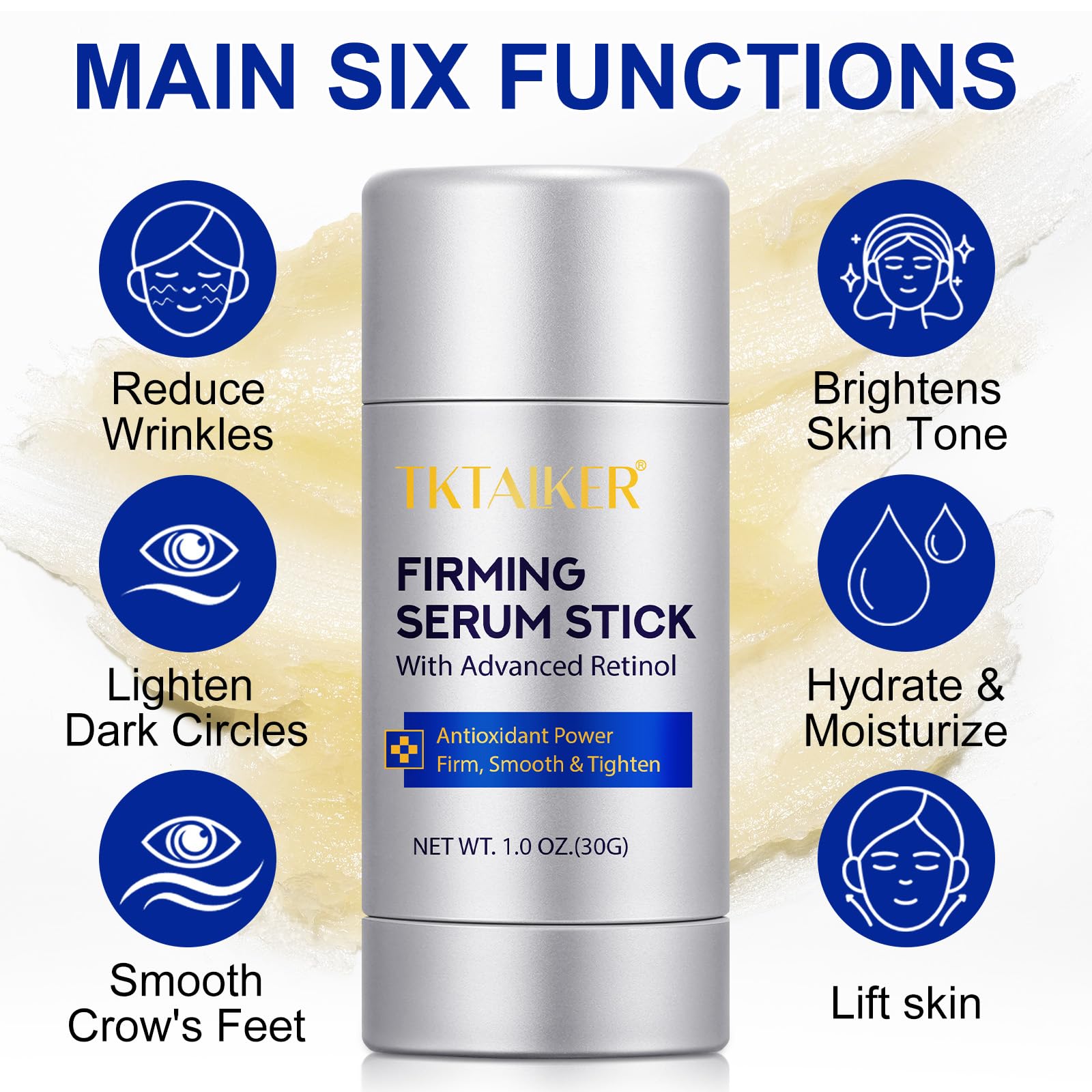 TKTALKER Advanced Retinol Firming Stick – Antioxidant-Enriched Peptide Formula, Visible Results in 3-4 Weeks