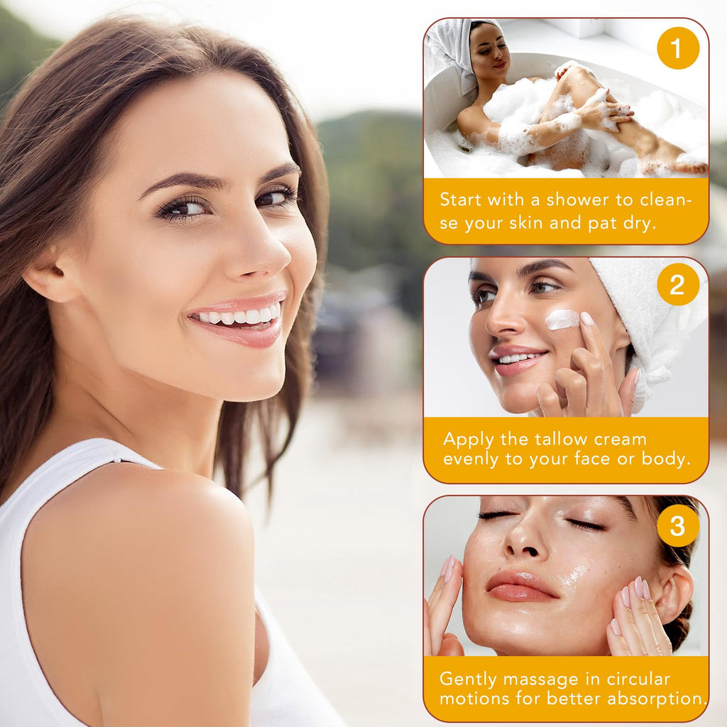 TKTALKER Beef Tallow Balm with Raw Honey & Beeswax — Hydrating Face & Body Moisturizer