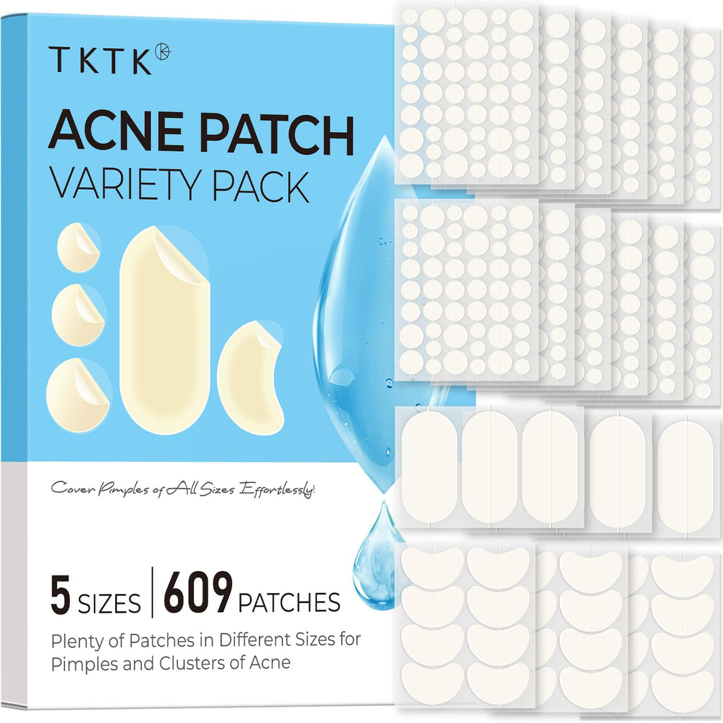 TKTK 609-Count Pimple Patches for Face | Hydrocolloid Acne Patches Bulk