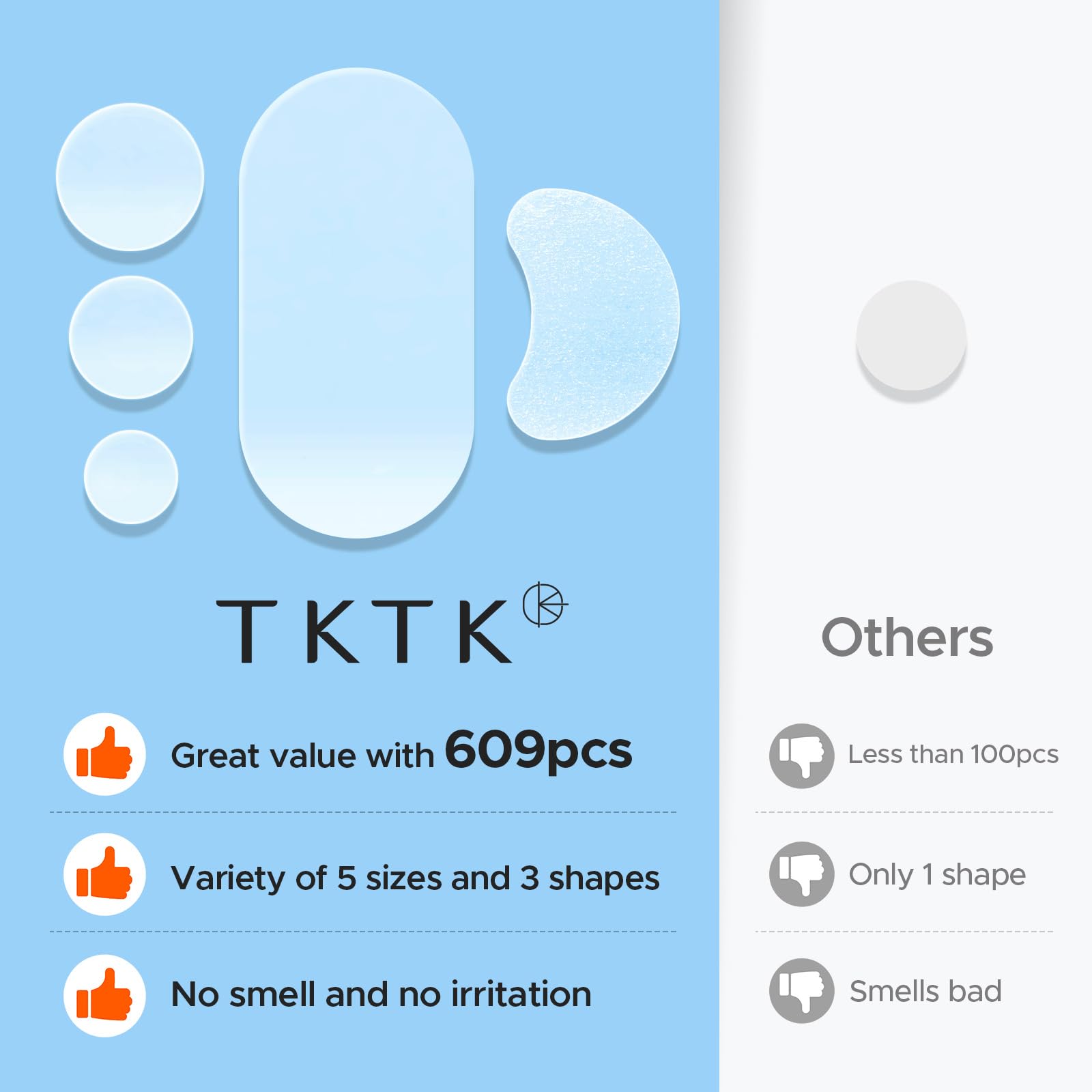 TKTK 609-Count Pimple Patches for Face | Hydrocolloid Acne Patches Bulk