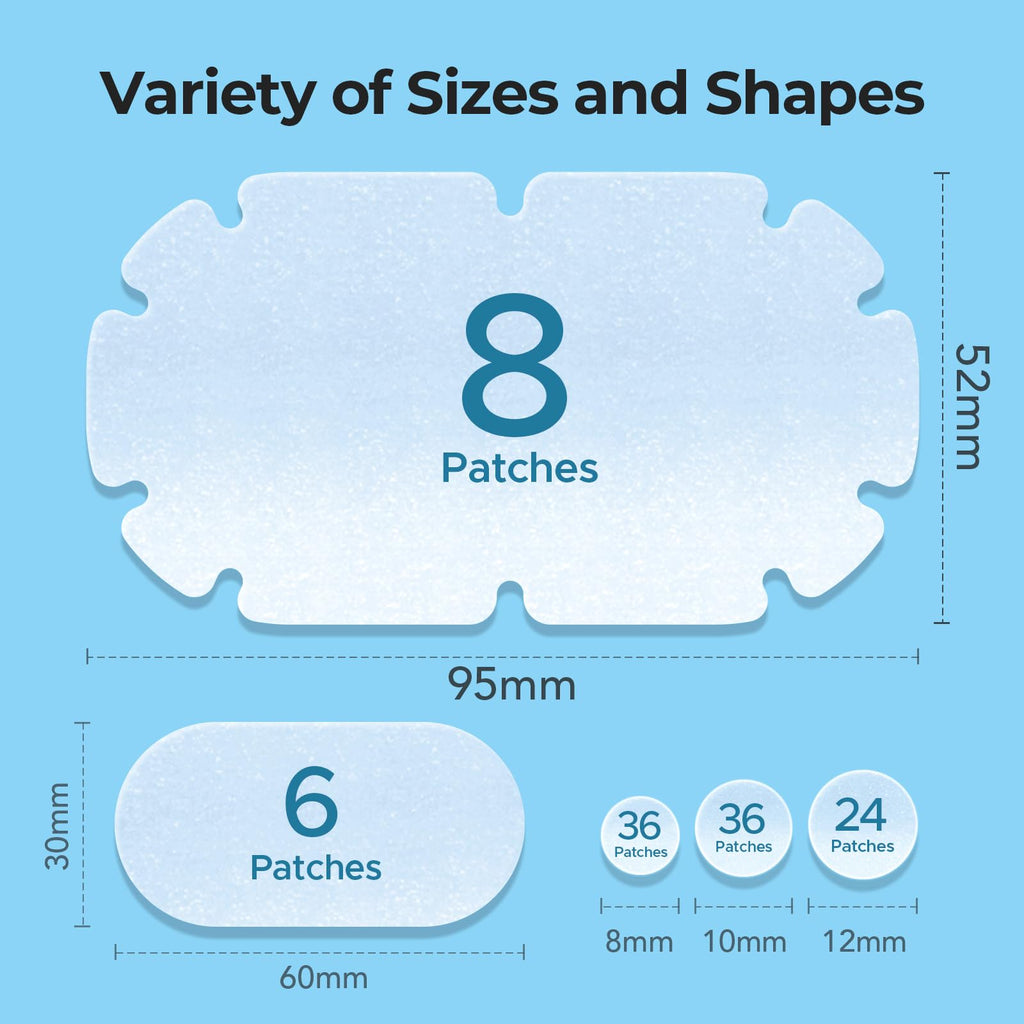 TKTK XXL Body Acne Patches - 5 Sizes, 110 Count | Large Hydrocolloid Patches for Back, Chest & Shoulders