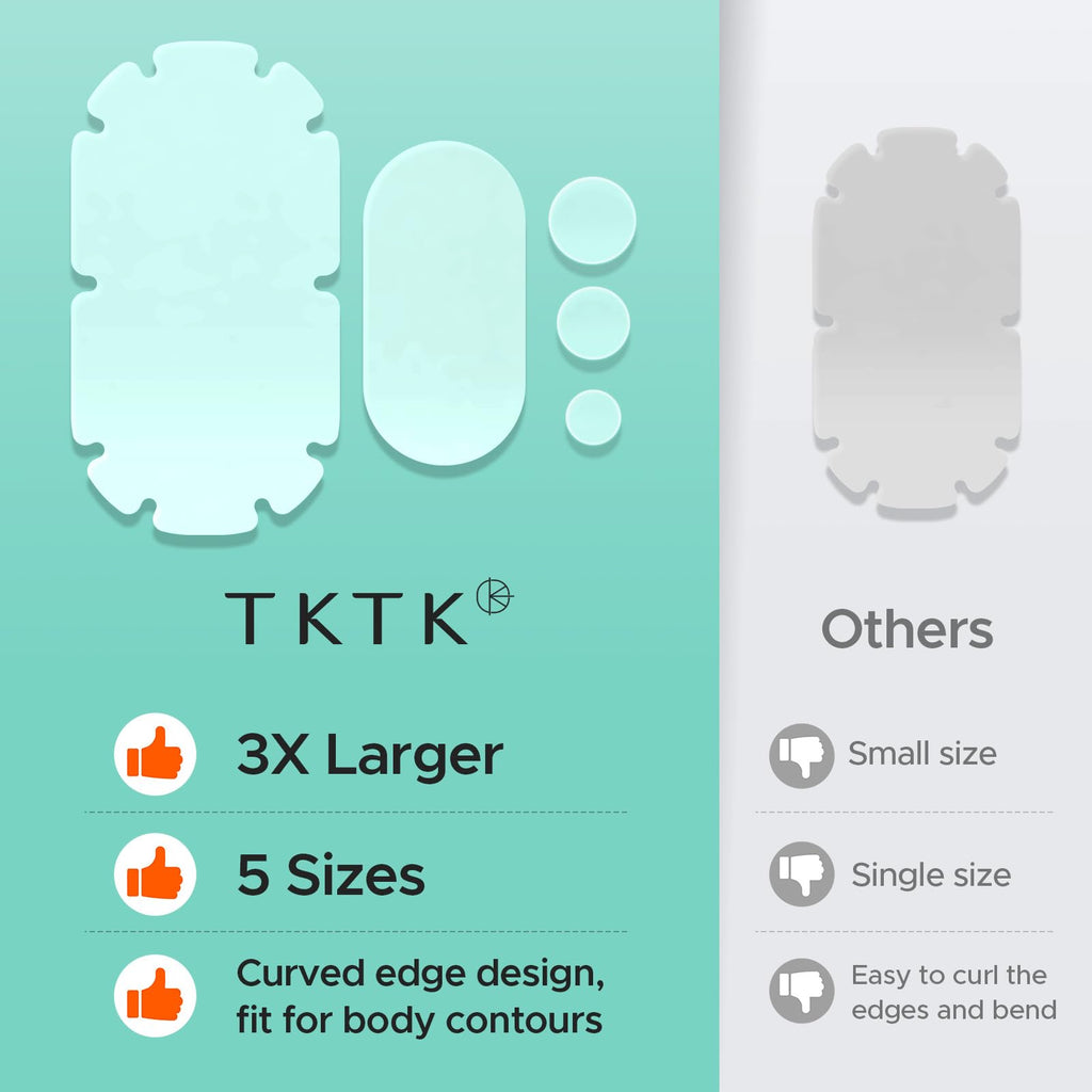 TKTK XXL Body Acne Patches – 5 Sizes, 260 Large Hydrocolloid Patches for Back, Chest & Shoulders