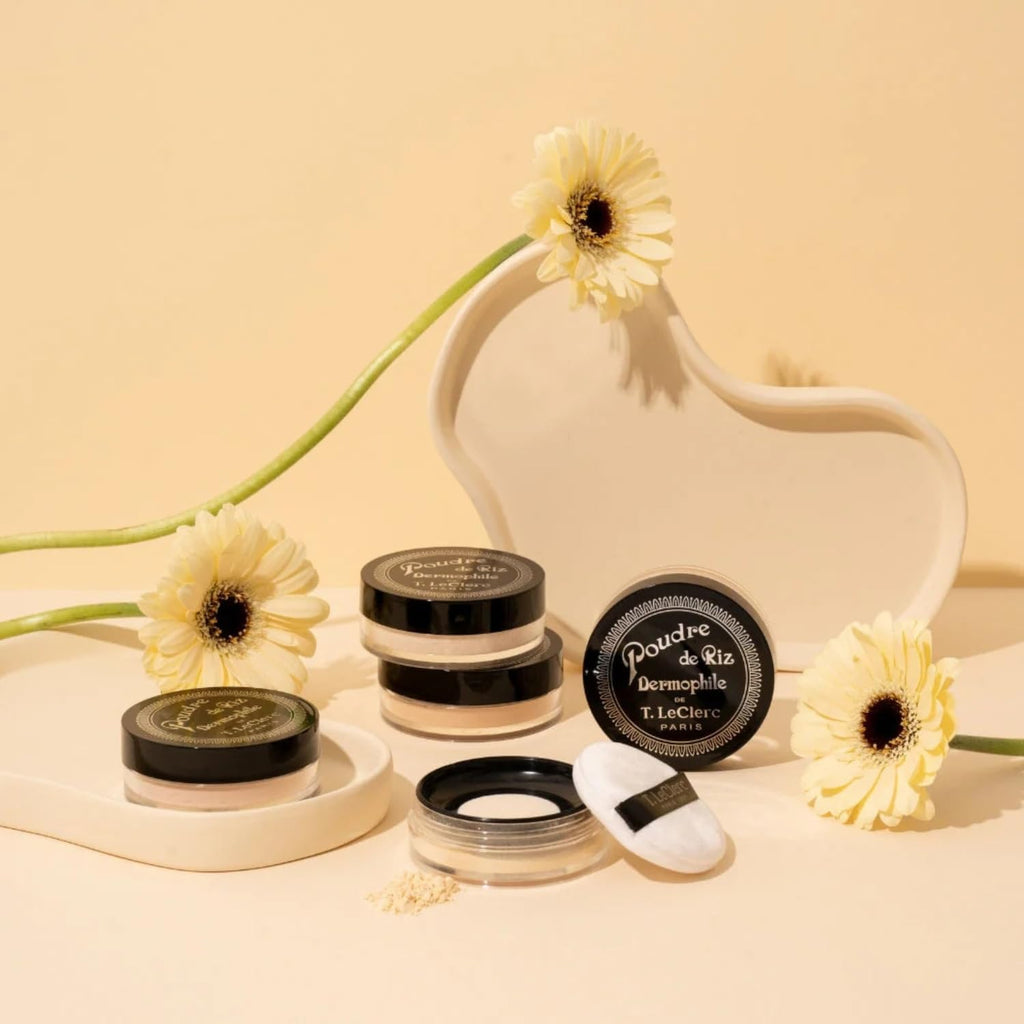 T. LeClerc Rice Loose Powder – Travel-Size Matte Setting Powder, 10g – All Skin Types