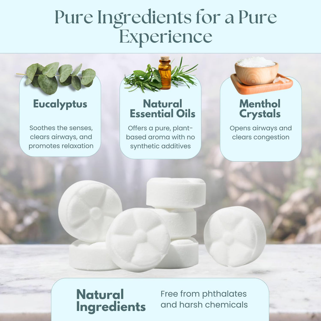 TLG Essence Shower Steamers 7 Pack – USA Made, Extra Eucalyptus & Menthol | The Lavish Goat