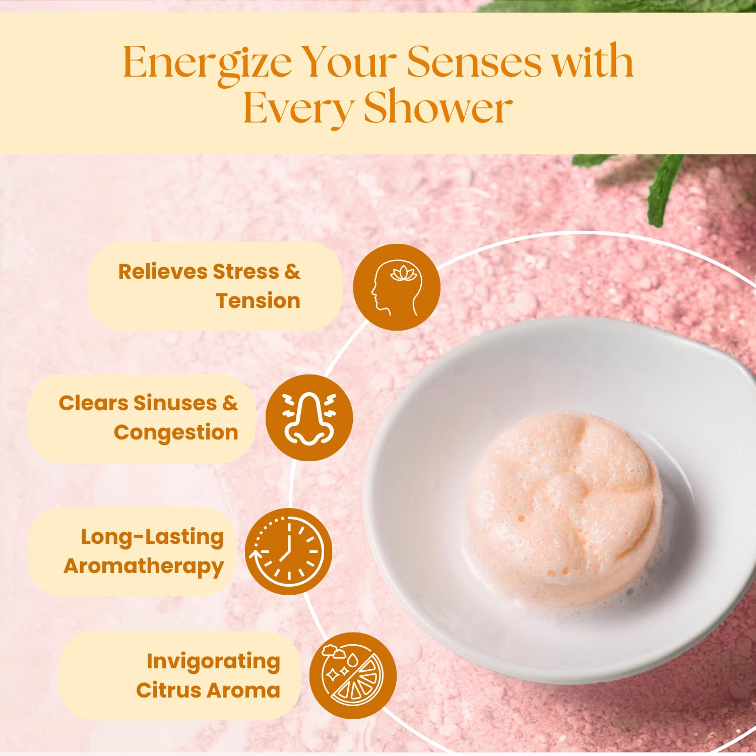 The Lavish Goat TLG Refresh Shower Steamers – USA Made, Orange Tea Tree, Extra Menthol